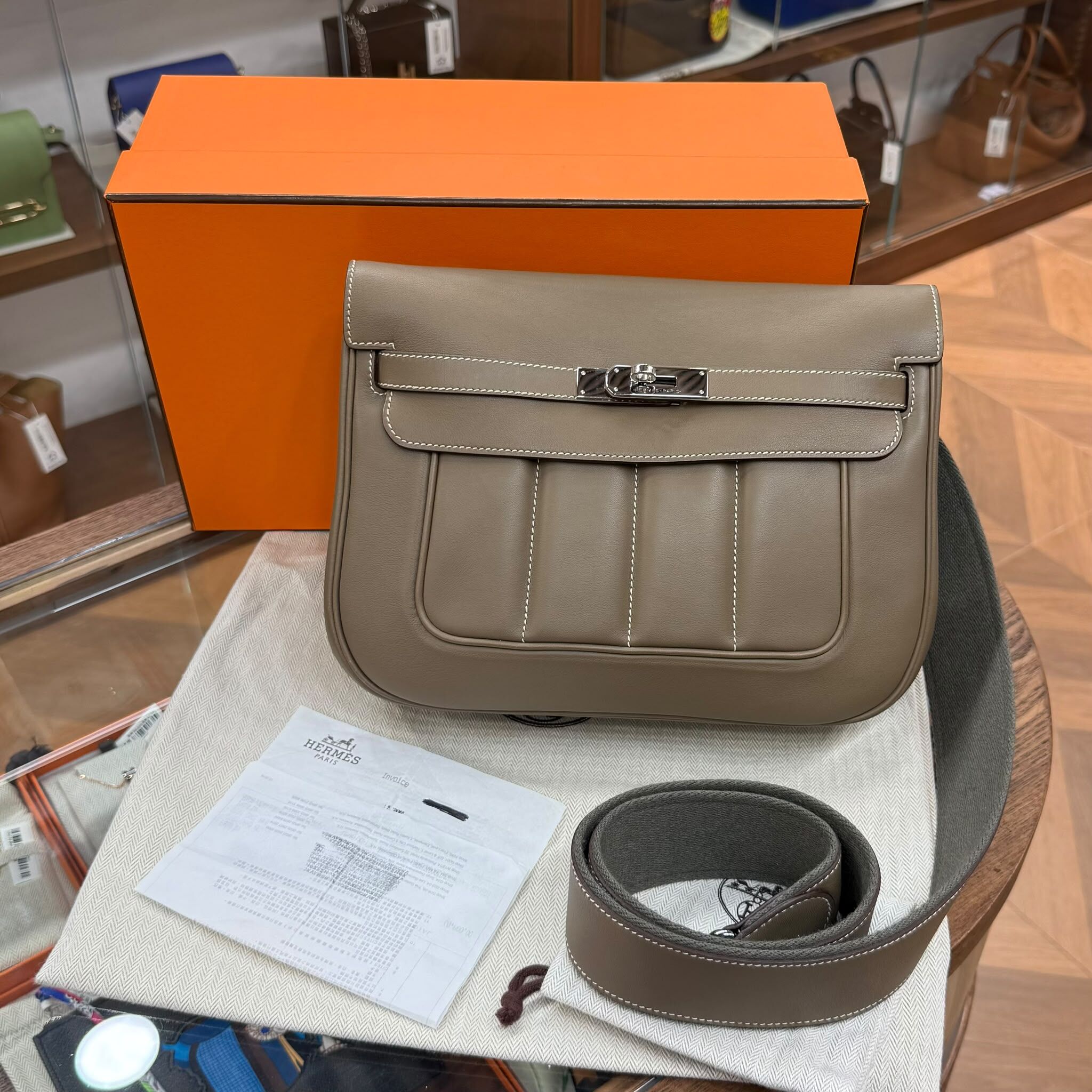 95%NEW USED HERMES BERLINE 28 ETOUPE  EVERCOLOR PHW 大象灰銀扣 STAMP X  #愛馬仕