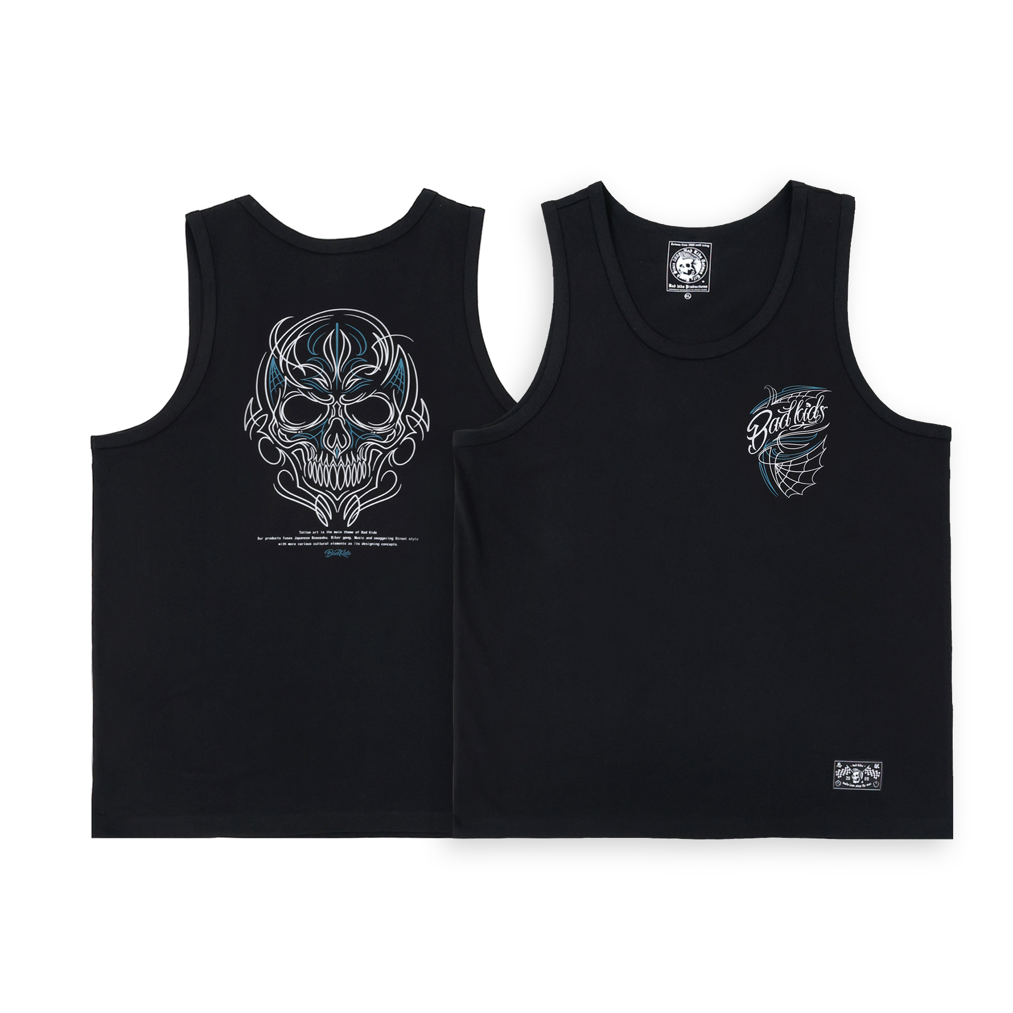 BAD KIDS 惡童 26S/S Pinstriping Skull Tank Top (230g 全棉加厚背心 )