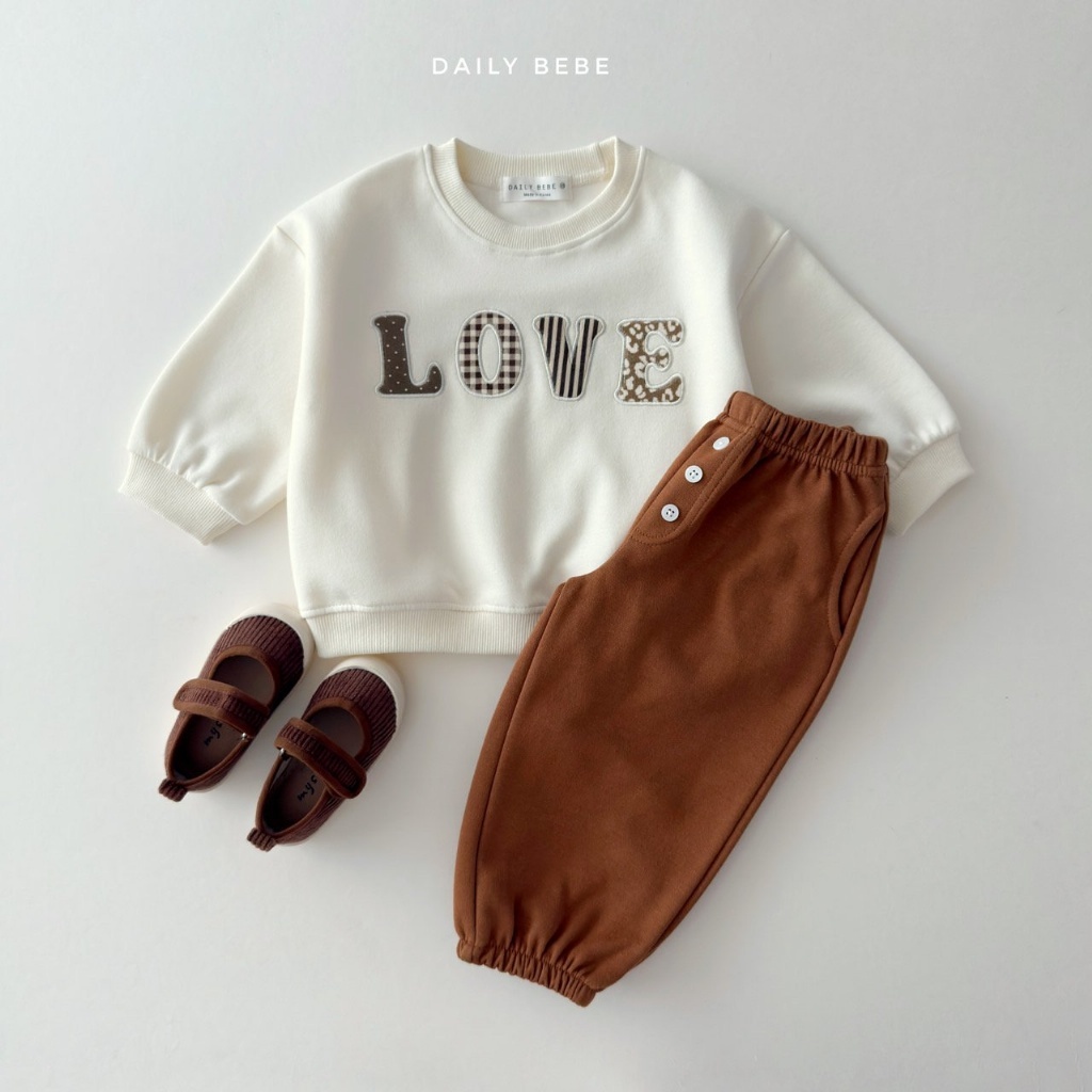 正韓秋Daily Bebe 兩色豹紋love大學上衣