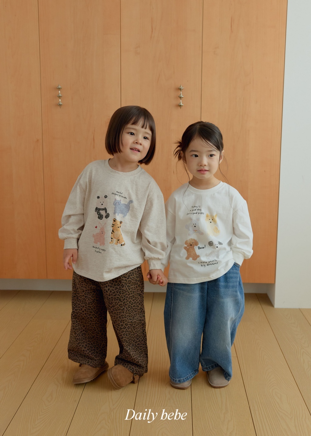 正韓秋Daily Bebe 兩色可愛動物/狗狗上衣