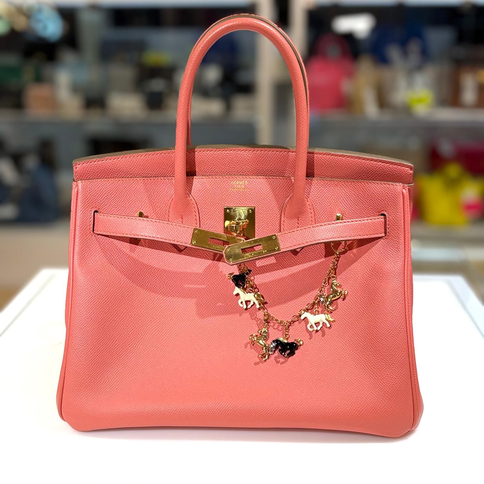 95%NEW二手BIRKIN 30 Flamingo Pink 框R STAMP 火烈鳥粉 Epsom皮金扣 #B30 #鉑金包 #香榭站正品