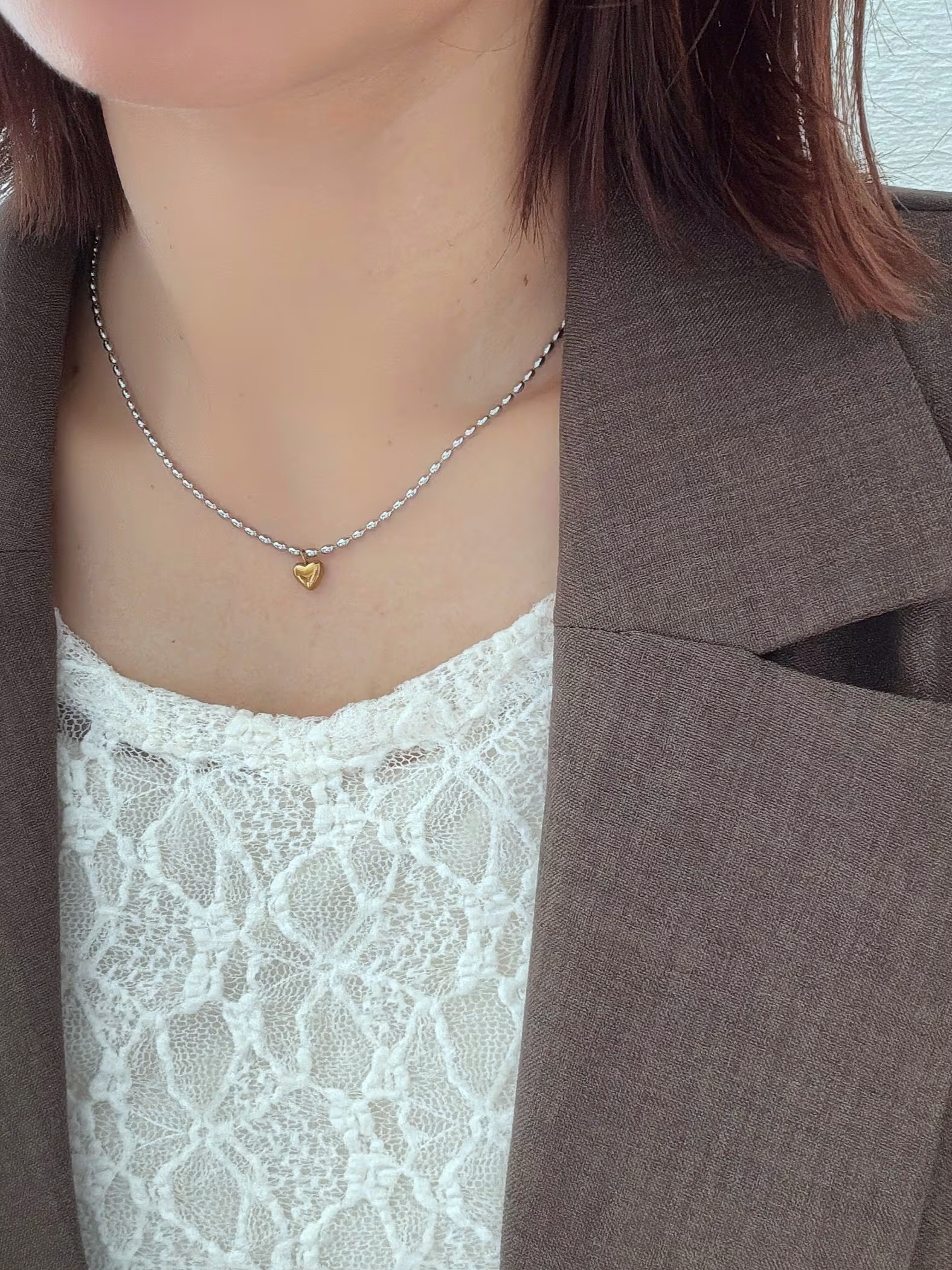 MSA heart charm necklace