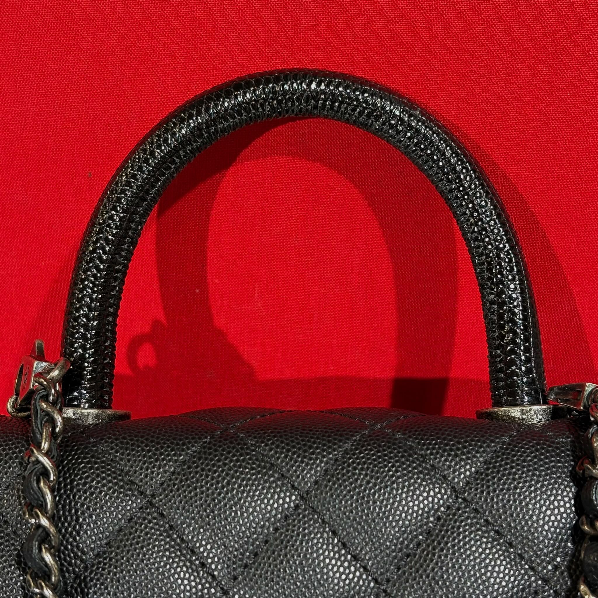 全新CHANEL A92990 COCO HANDLE SMALL UX9LEC32  黑色荔枝皮/淡金扣 #BRAND NEW #香榭站正品