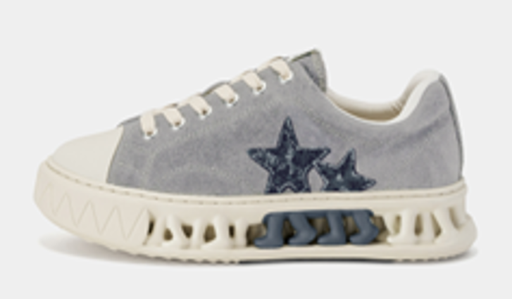 DV005 SEVEN EIGHT UNDER M-6 GRAPHIC LOW TOP 刺繡星星厚底帆布鞋