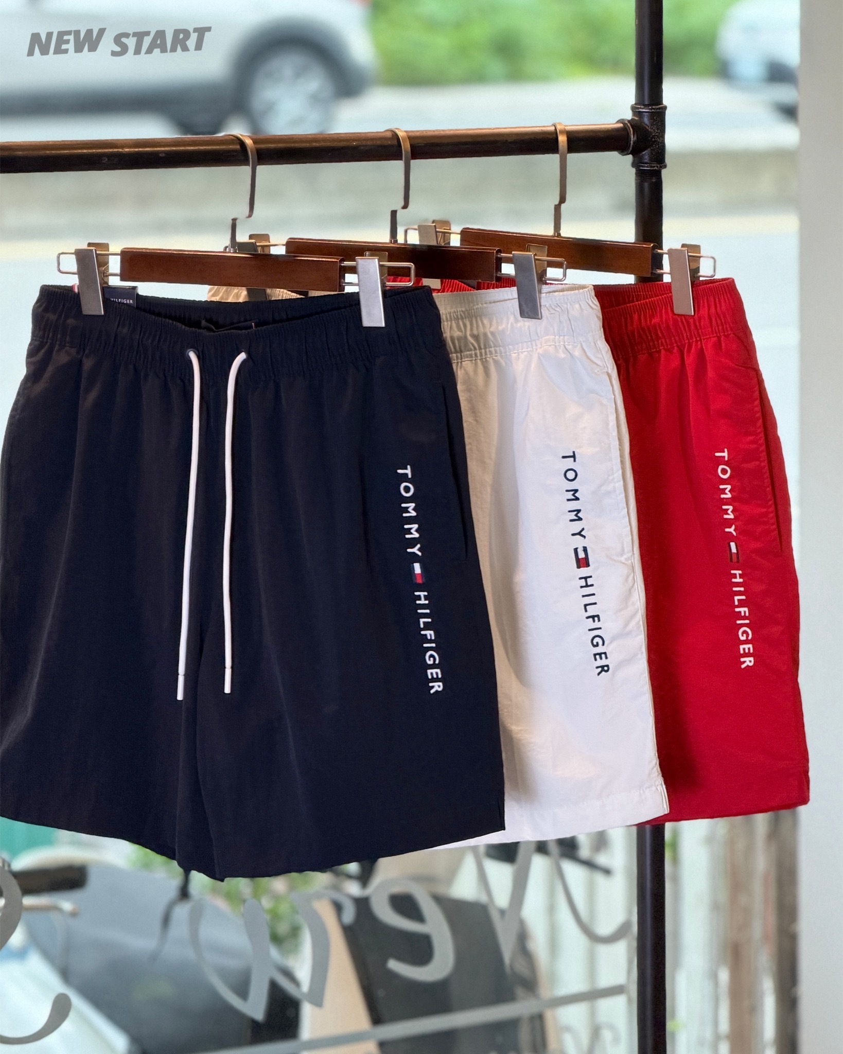 Tommy Hilfiger 電繡字母國旗 海灘褲 尼龍短褲