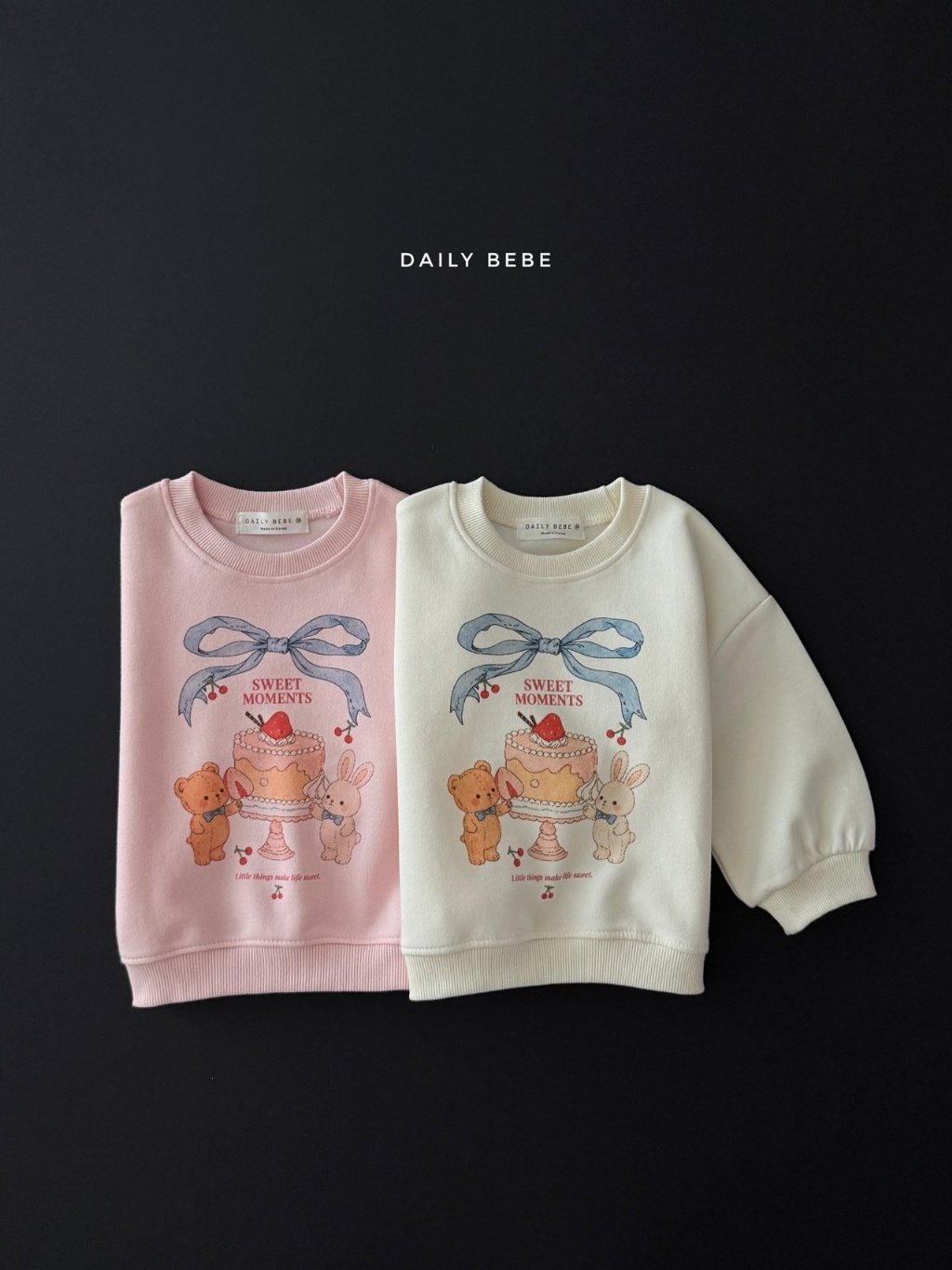 正韓秋Daily Bebe 兩色熊兔蛋糕上衣