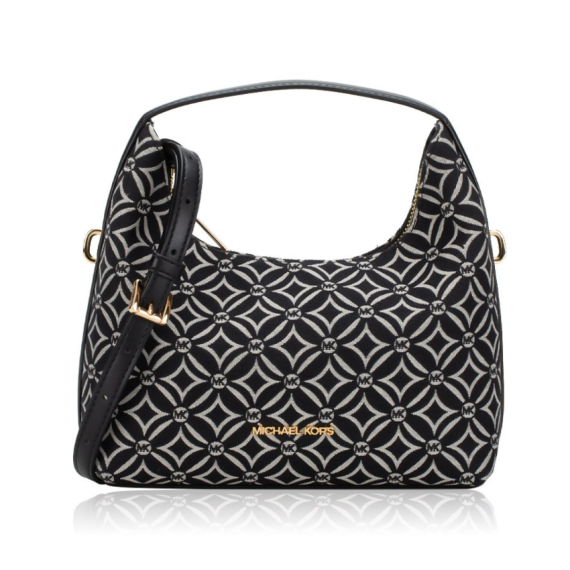 包郵優惠 Michael Kors Signature Ember Jacquard Small Messenger Black #2608