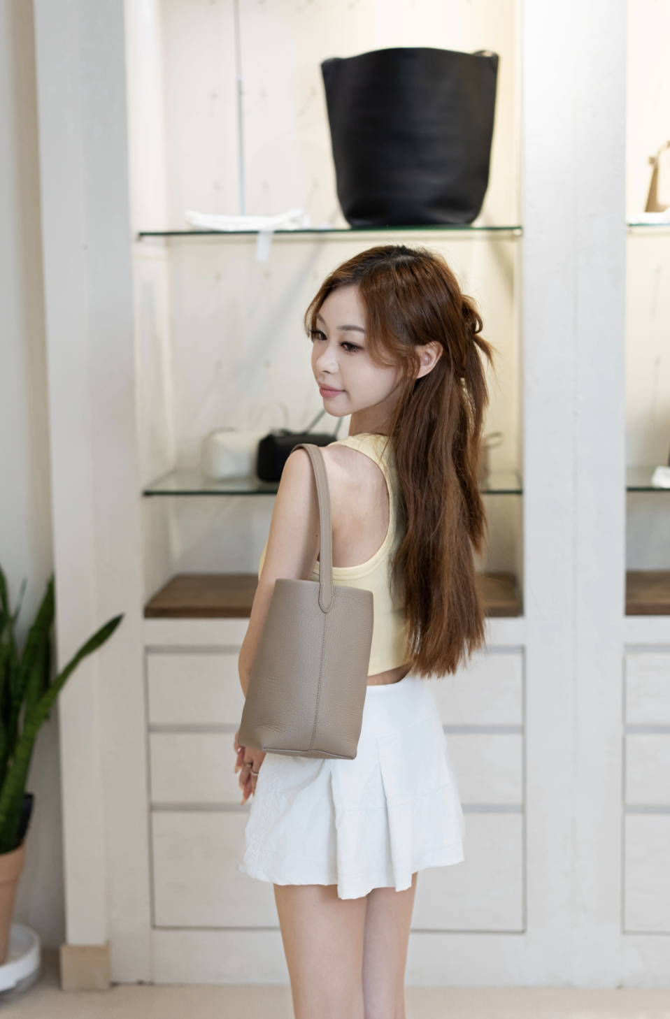 The Row Small N/S Park Tote Bag 深灰褐色