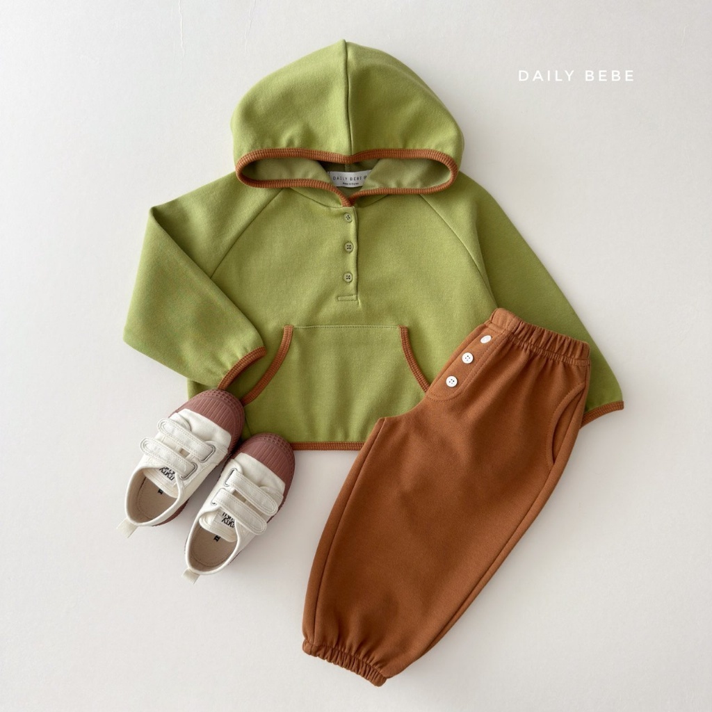 正韓秋Daily Bebe 三色包邊連帽上衣