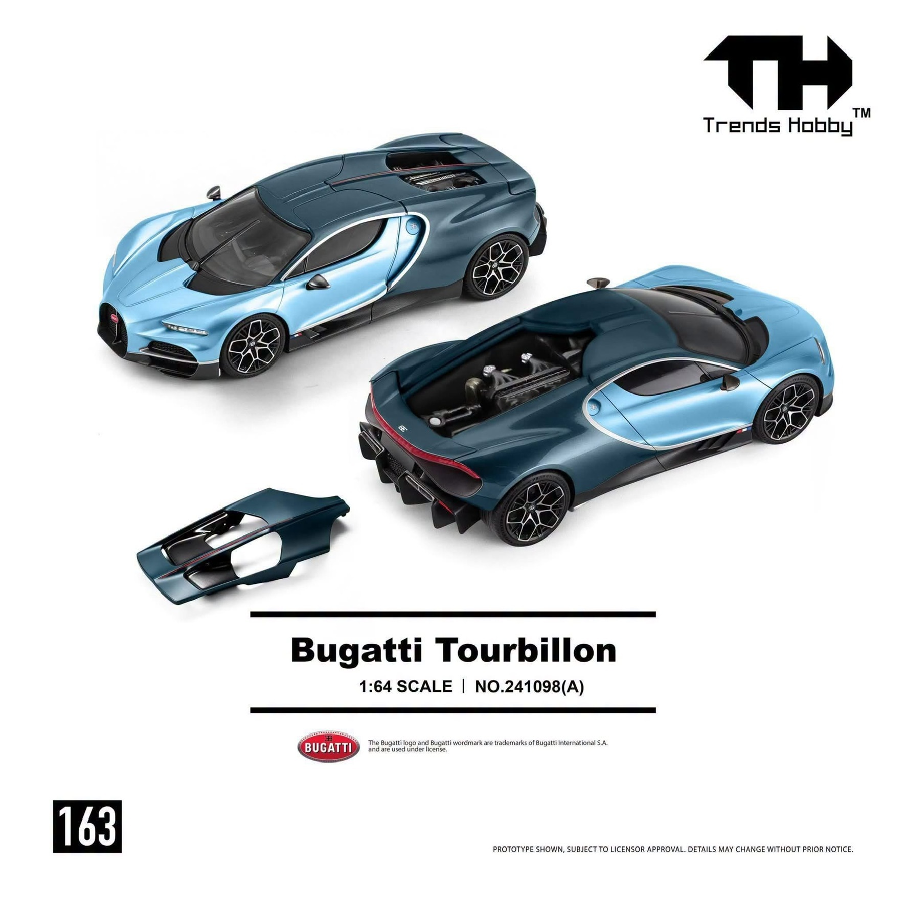 預訂 Pre Order - Trends Hobby 163 Bugatti Tourbillon Blue