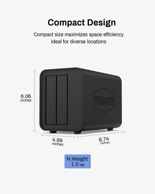 TerraMaster D2320 2-Bay USB 3.2 Gen2 10Gbps HDD Enclosure｜硬件 RAID 0/1｜JBOD｜Single