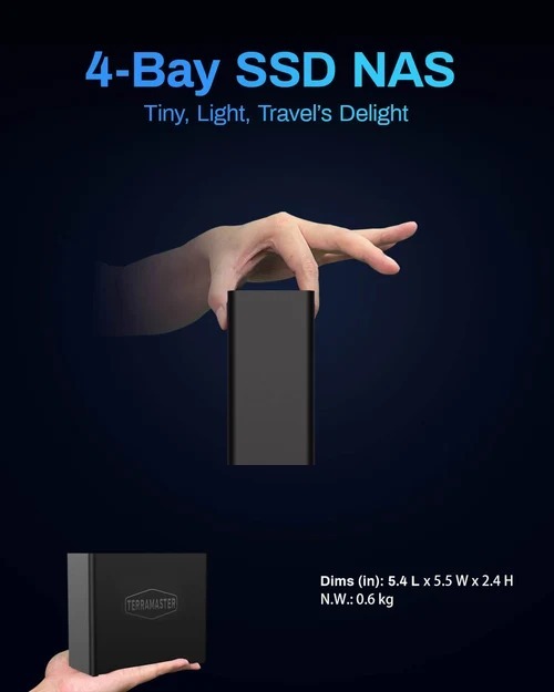 TerraMaster F4SSD 4-Bay M.2 SSD NAS｜Intel N95｜8GB DDR5｜5GbE 全閃存網路儲存伺服器
