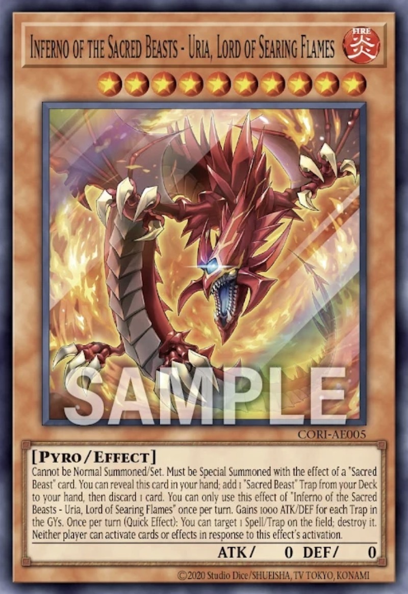 CORI-AE005 Inferno of the Sacred Beasts - Uria, Lord of Searing Flames (SR)