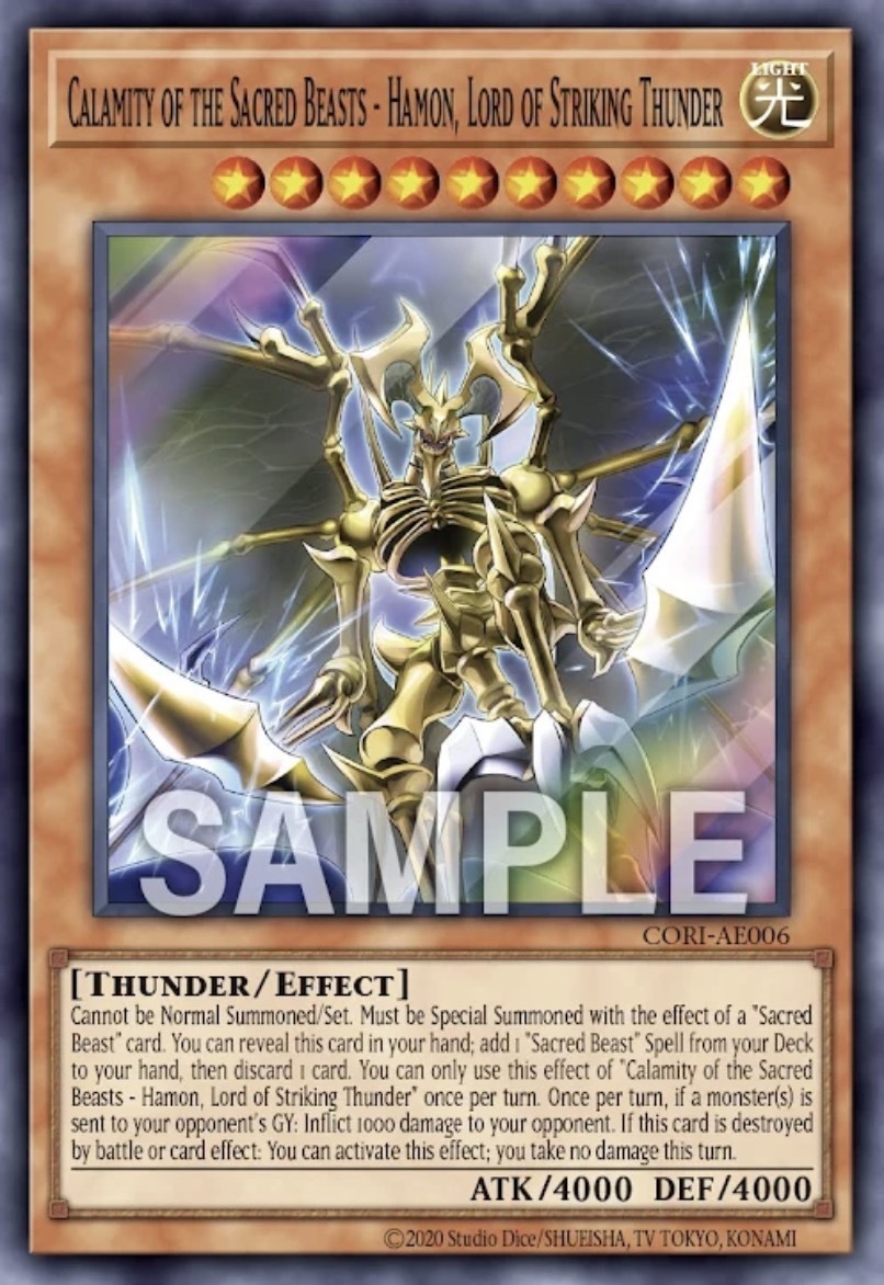 CORI-AE006 Calamity of the Sacred Beasts - Hamon, Lord of Striking Thunder (SR)
