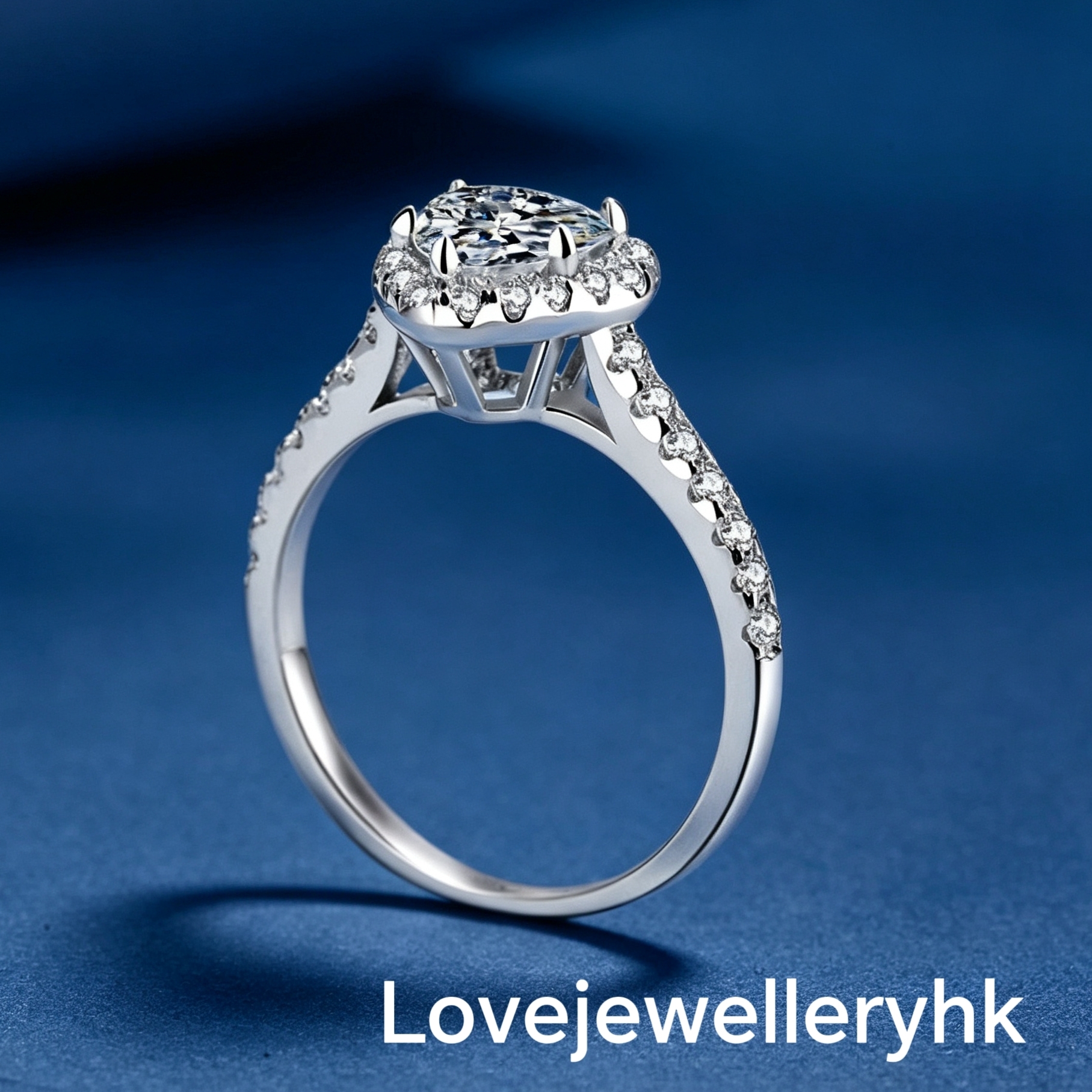 1 carat moissanite heart shape ring settingringR1C053