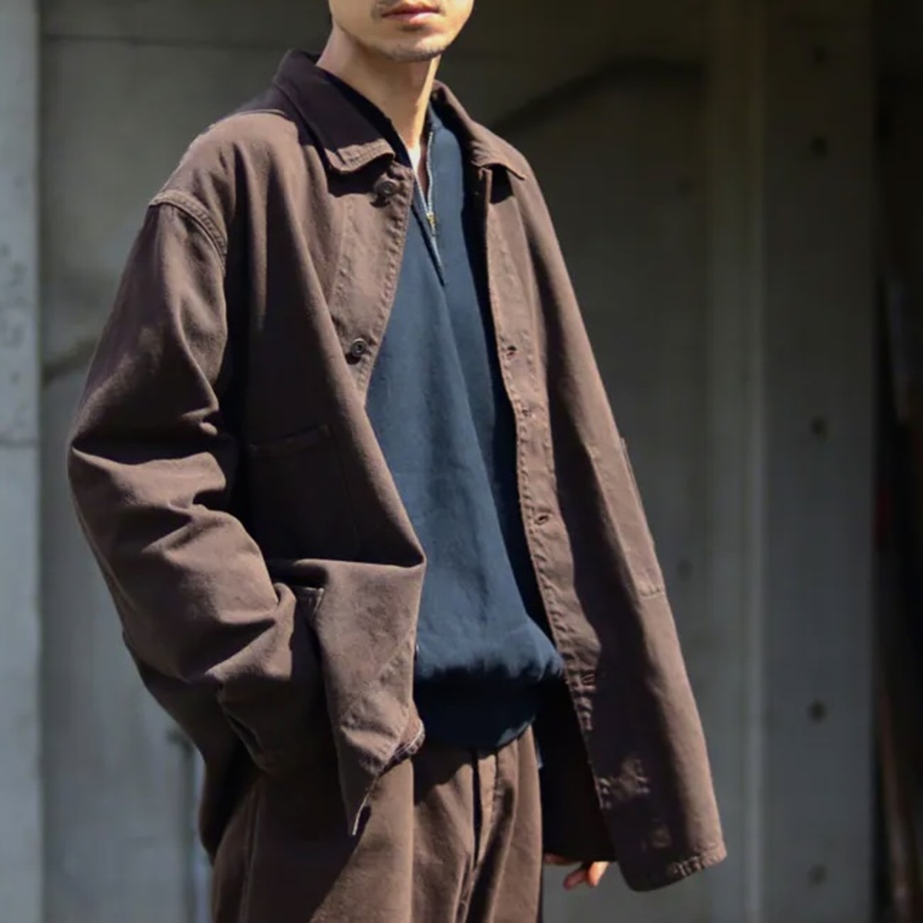 A.PRESSE 2026 A/W VINTAGE DENIM CHORE JACKET (26AAP-01-55) - PRE ORDER ITEM (預訂中)