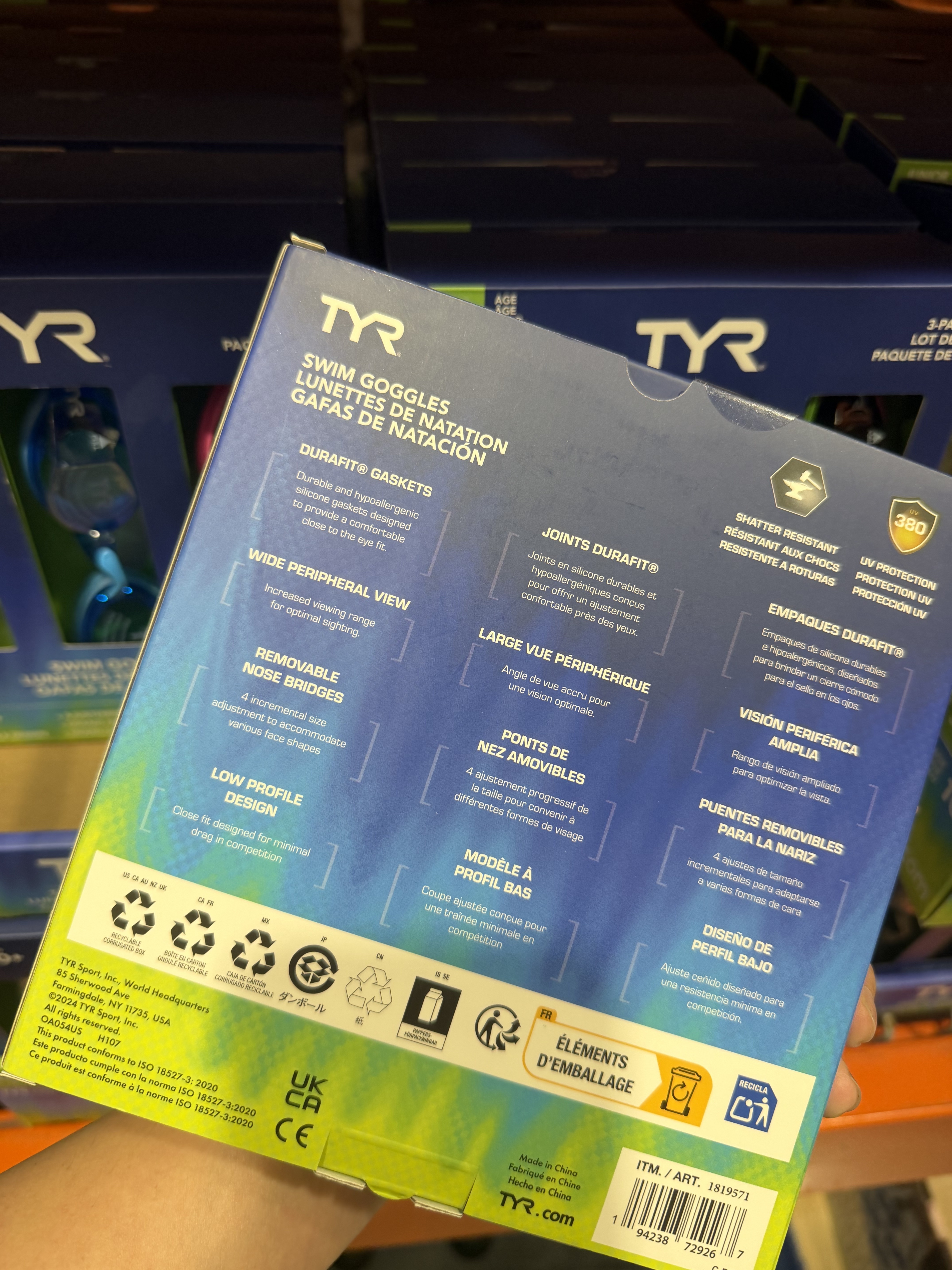 【預購】 TYR K0824888 抗撞擊鏡片 ＋ UV 380 防紫外線