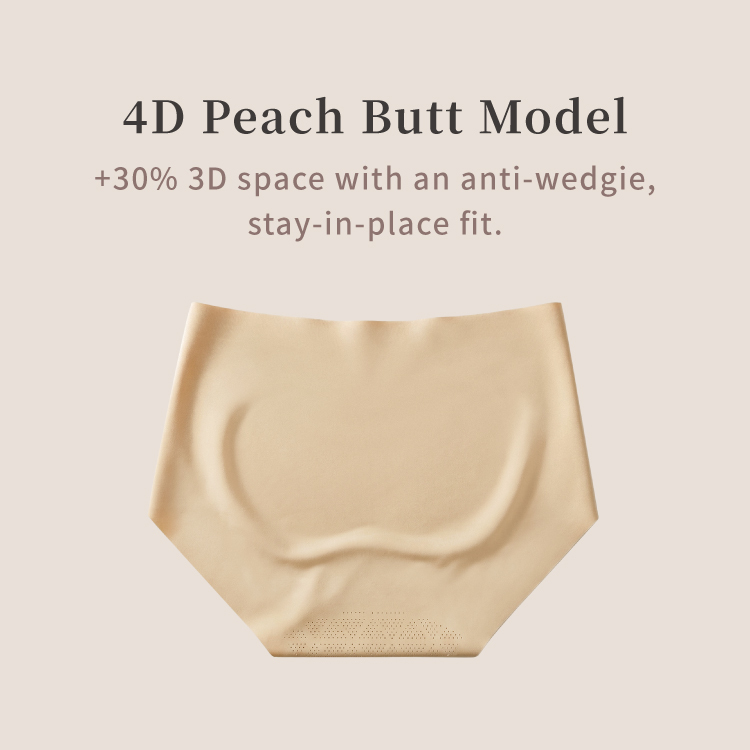 【4D peach-shaped breathable 】Mid-Rise Seamless Cooling Briefs (3 Colours)