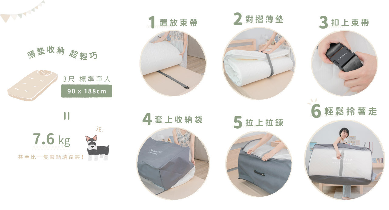 無光薄墊收納六步驟