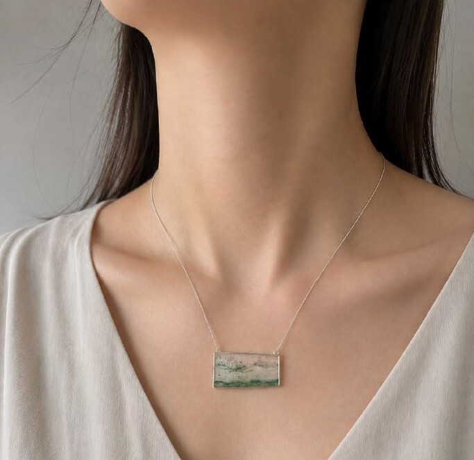 square Jade necklace