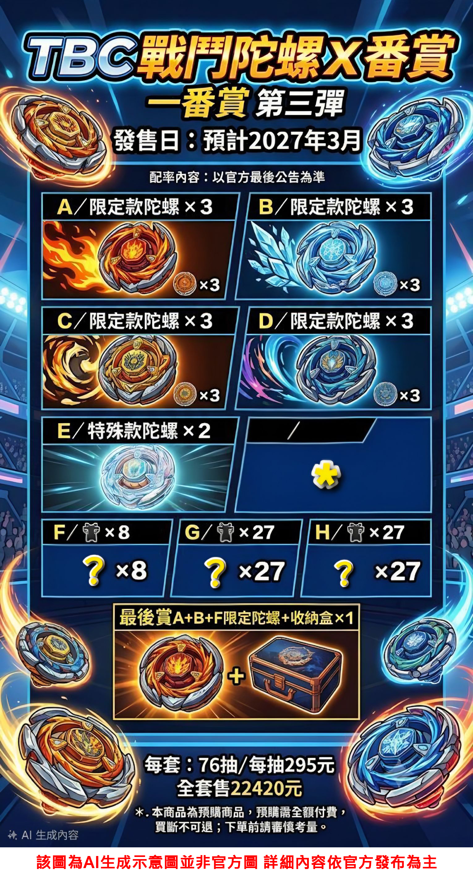 2027/3月預購 代理版 BEYBLADE X 戰鬥陀螺X 一番賞 第三彈
