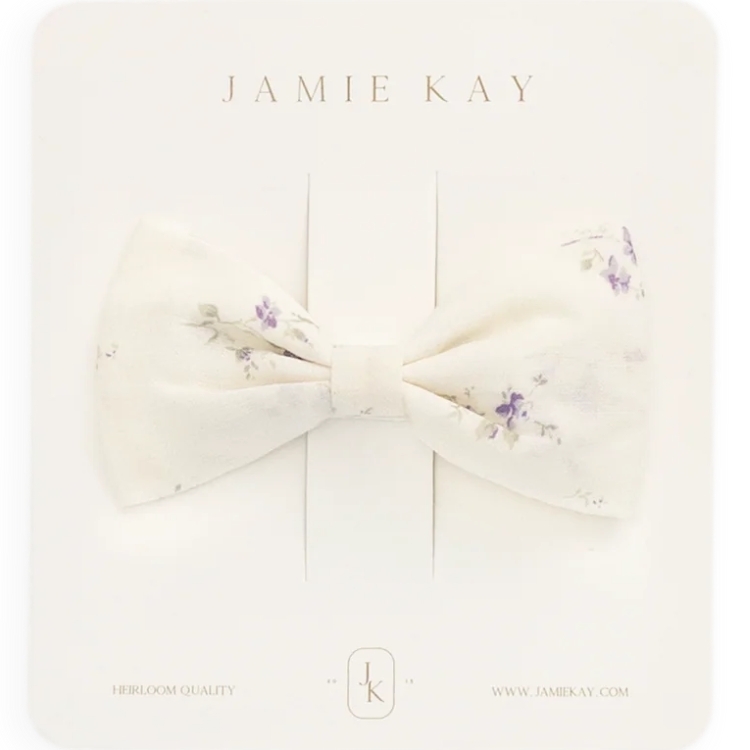（預購）JAMIEKAY 花卉蝴蝶結髮夾 Organic Cotton Desiree Bow - Jade Floral