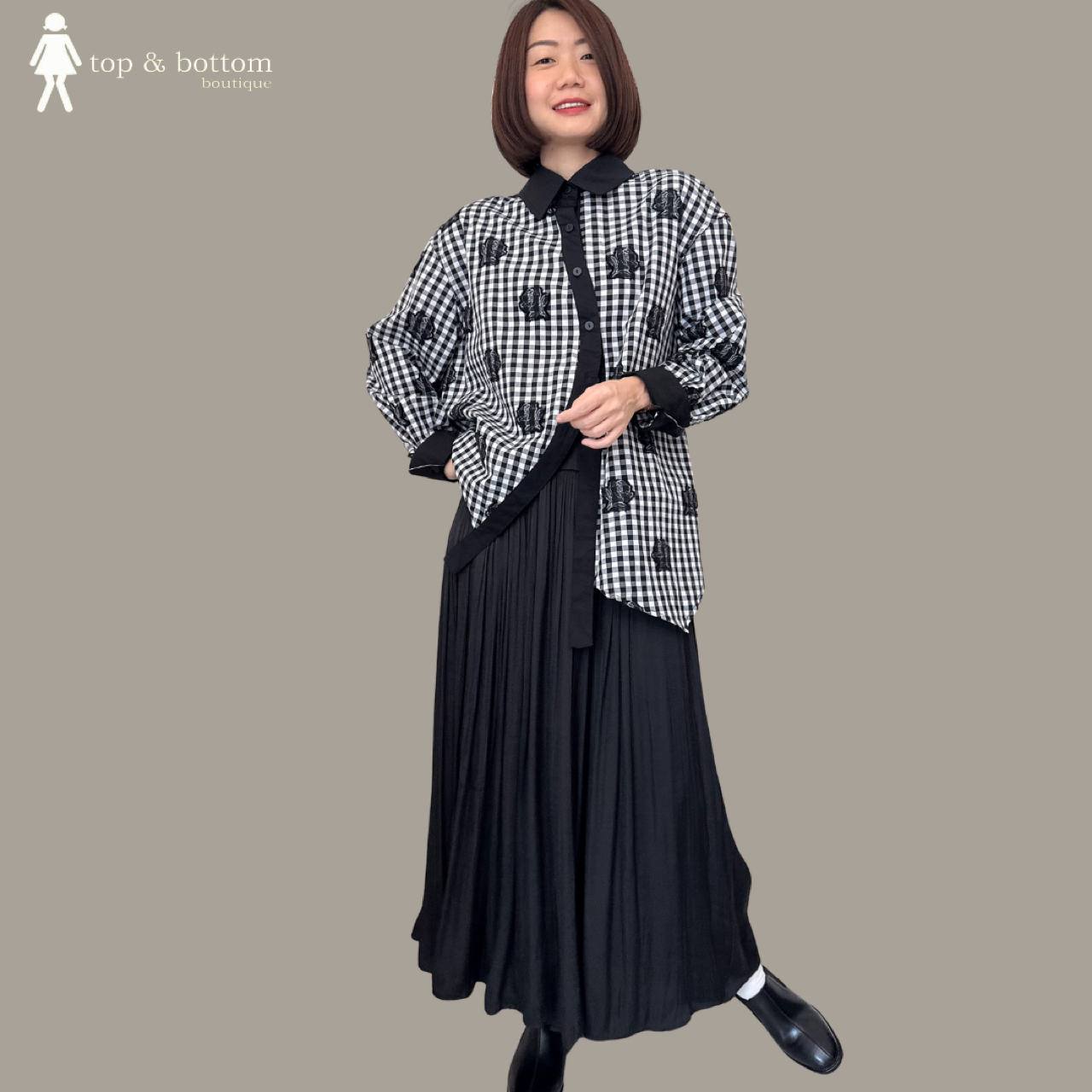 ELASTIC WAISTED SATIN LONG SKIRT