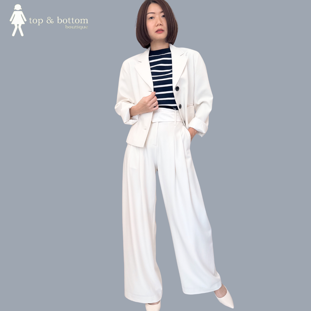 SOLID WIDE LEG TROUSER WITH REMOVABLE BELT PANEL