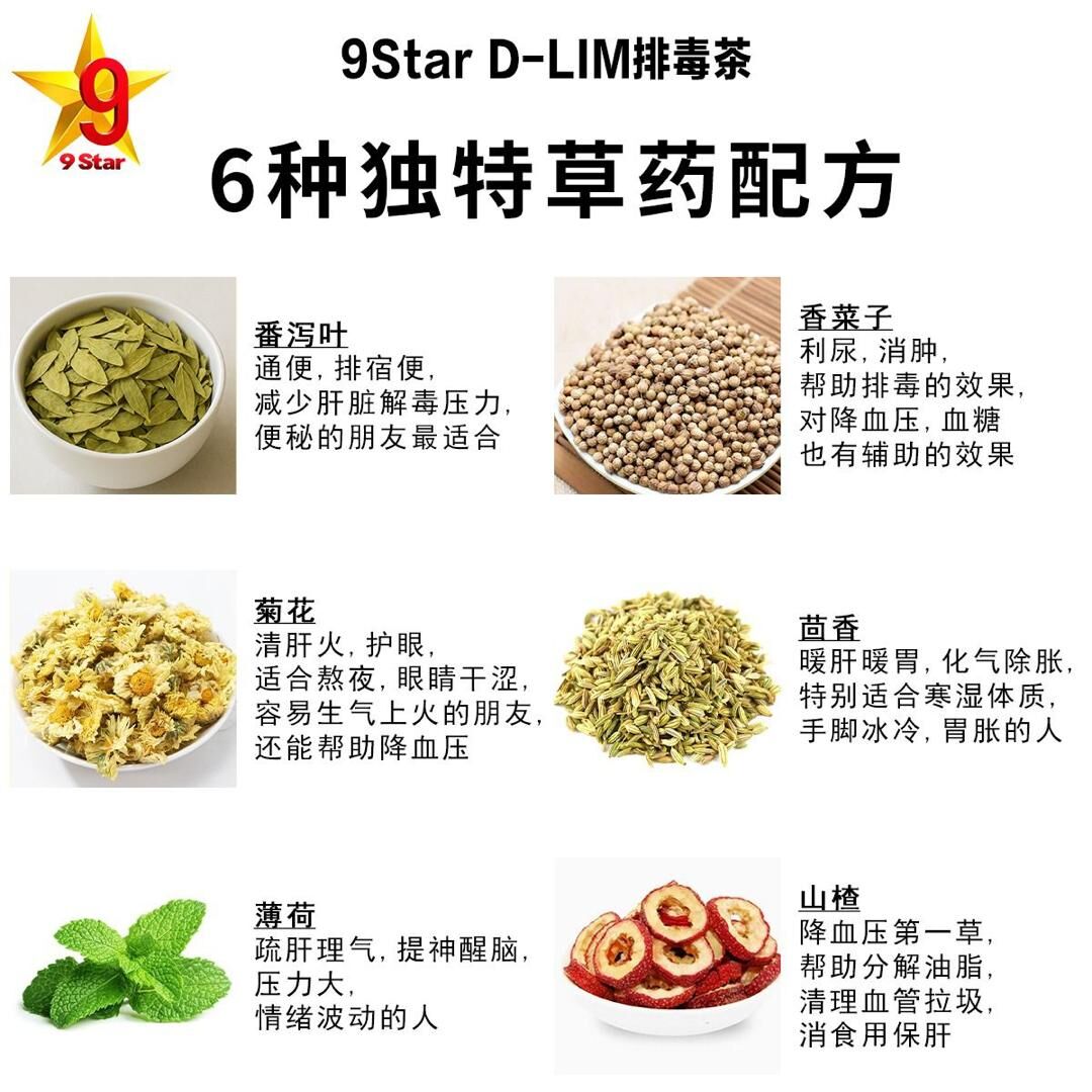 9 STAR D-LIM 養生排毒茶 x 60包