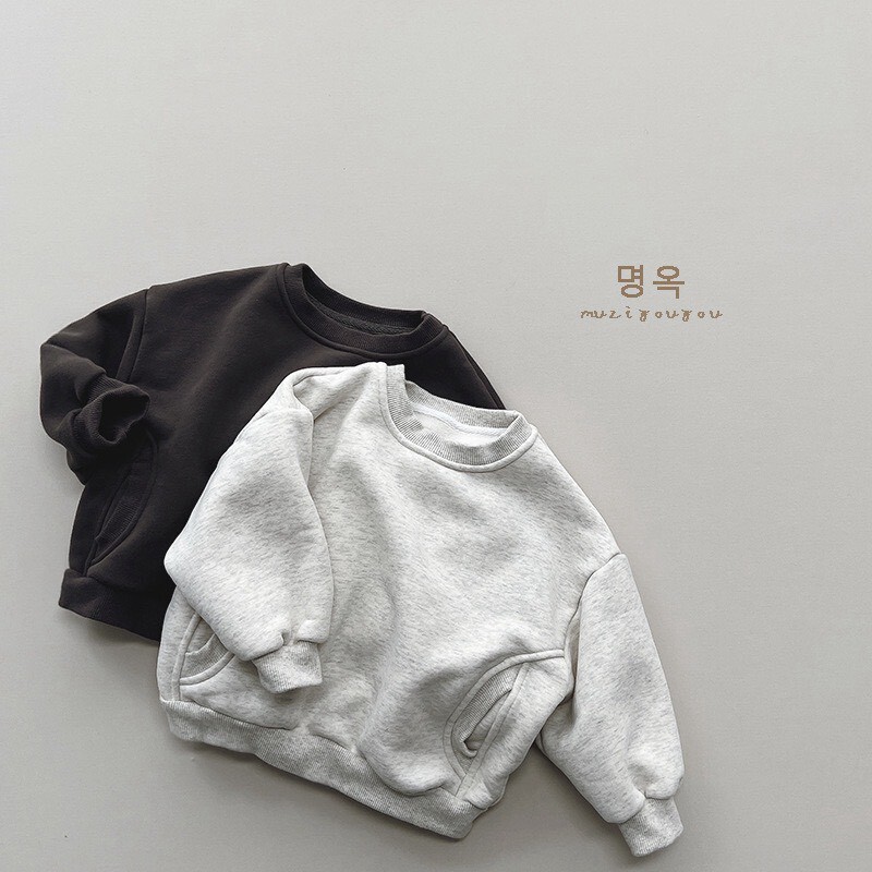 ⛄️ 冬裝 ❄️ 厚款 雙邊口袋素色 大學ｔｅｅ  ⋆.˚