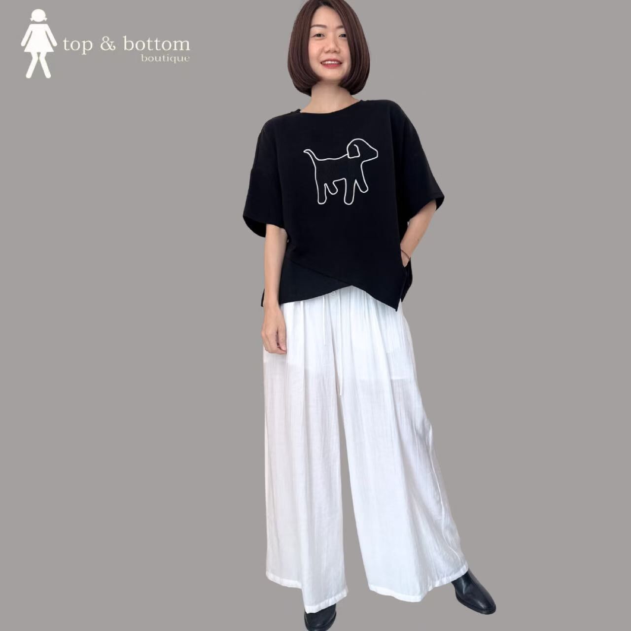 SHORT SLEEVE 3D DOGGIE SILHOUETTE TEE