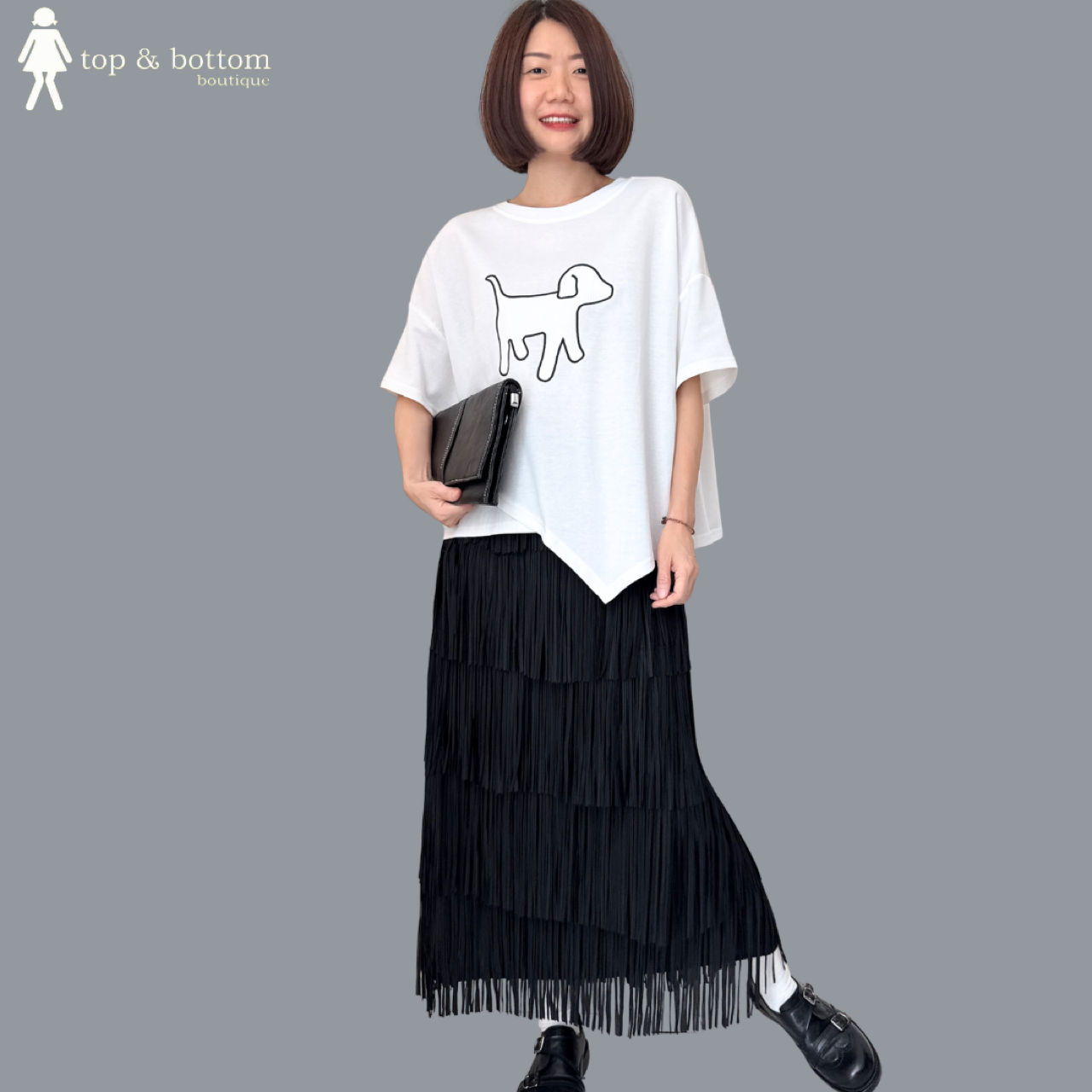 SHORT SLEEVE 3D DOGGIE SILHOUETTE TEE