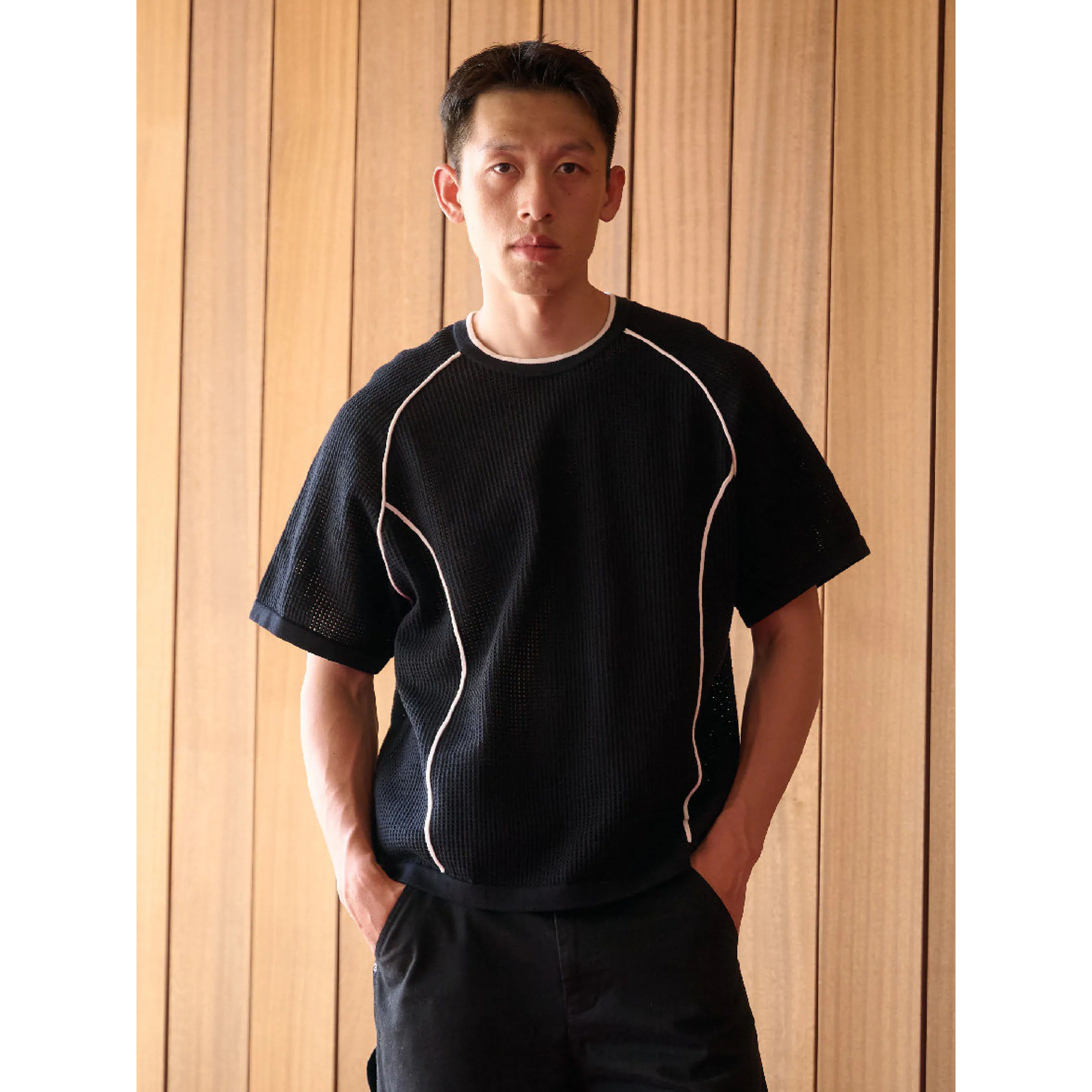 BOHRHOO Contrast Stitch Tee 撞色明線 透氣短Tee [BH1129]