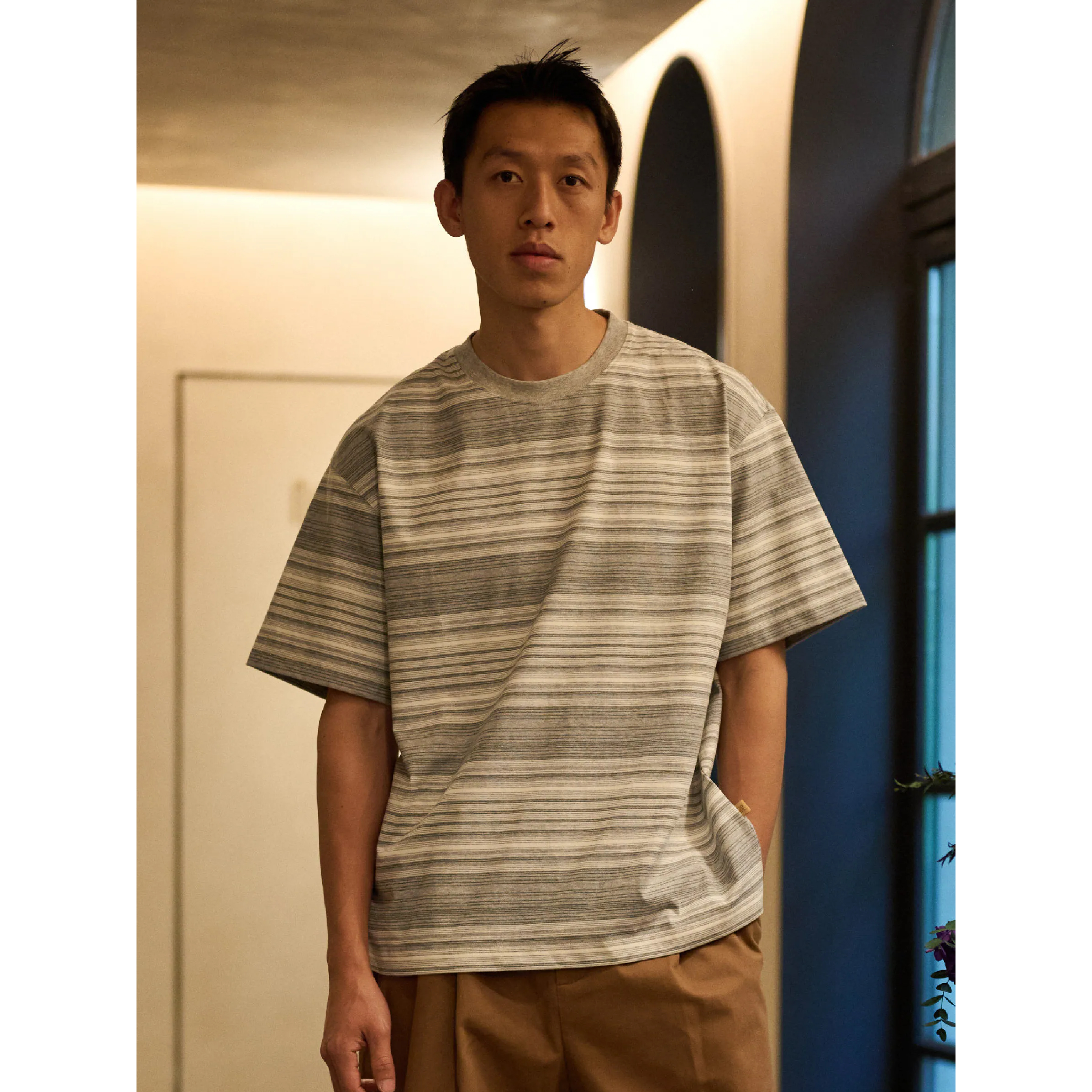BOHRHOO Multi Stripe Tee 寬鬆 細條紋 短袖Tee [BH1157]