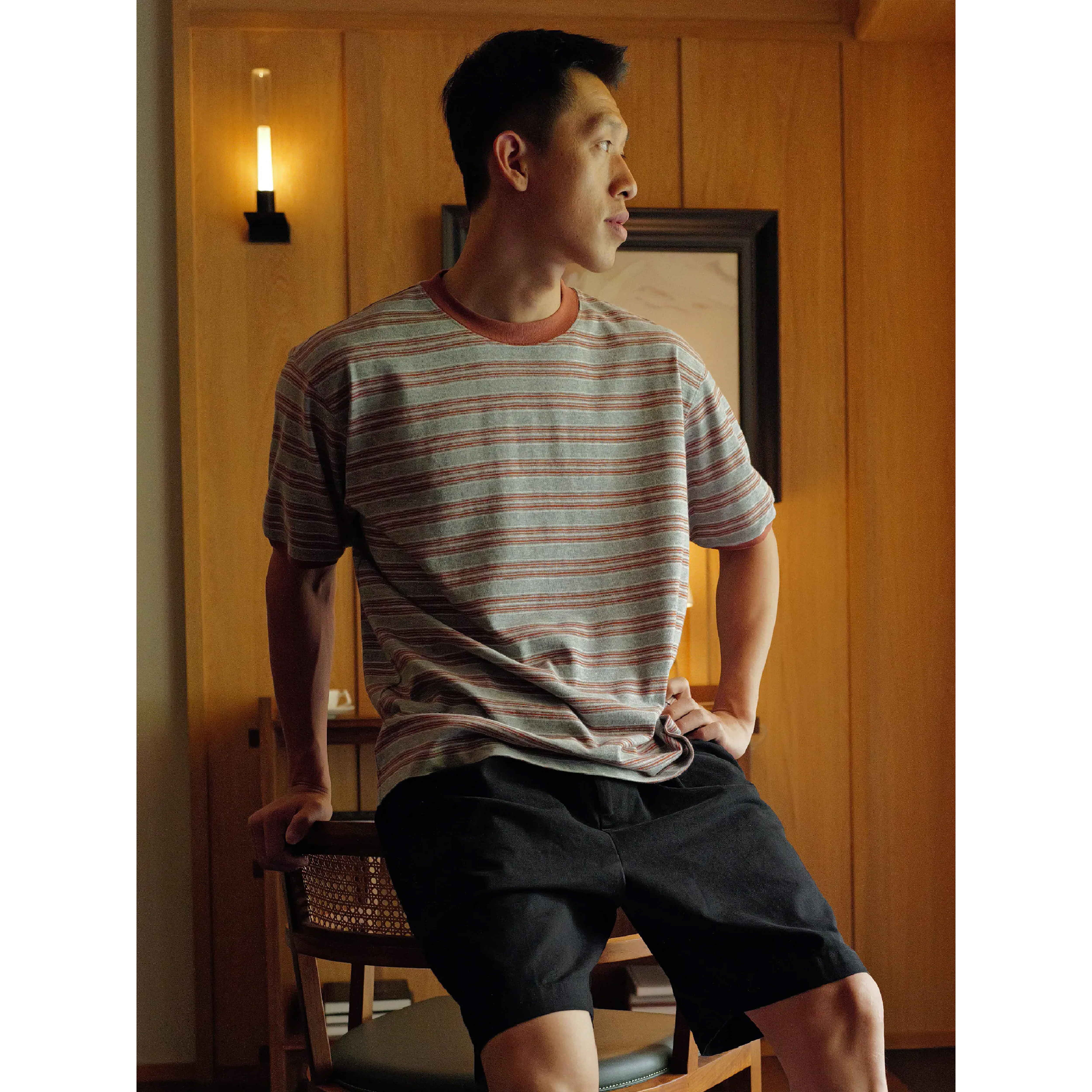 BOHRHOO Wrinkle Free Stripe Tee 日系 抗皺 條紋短袖Tee [BH1172]