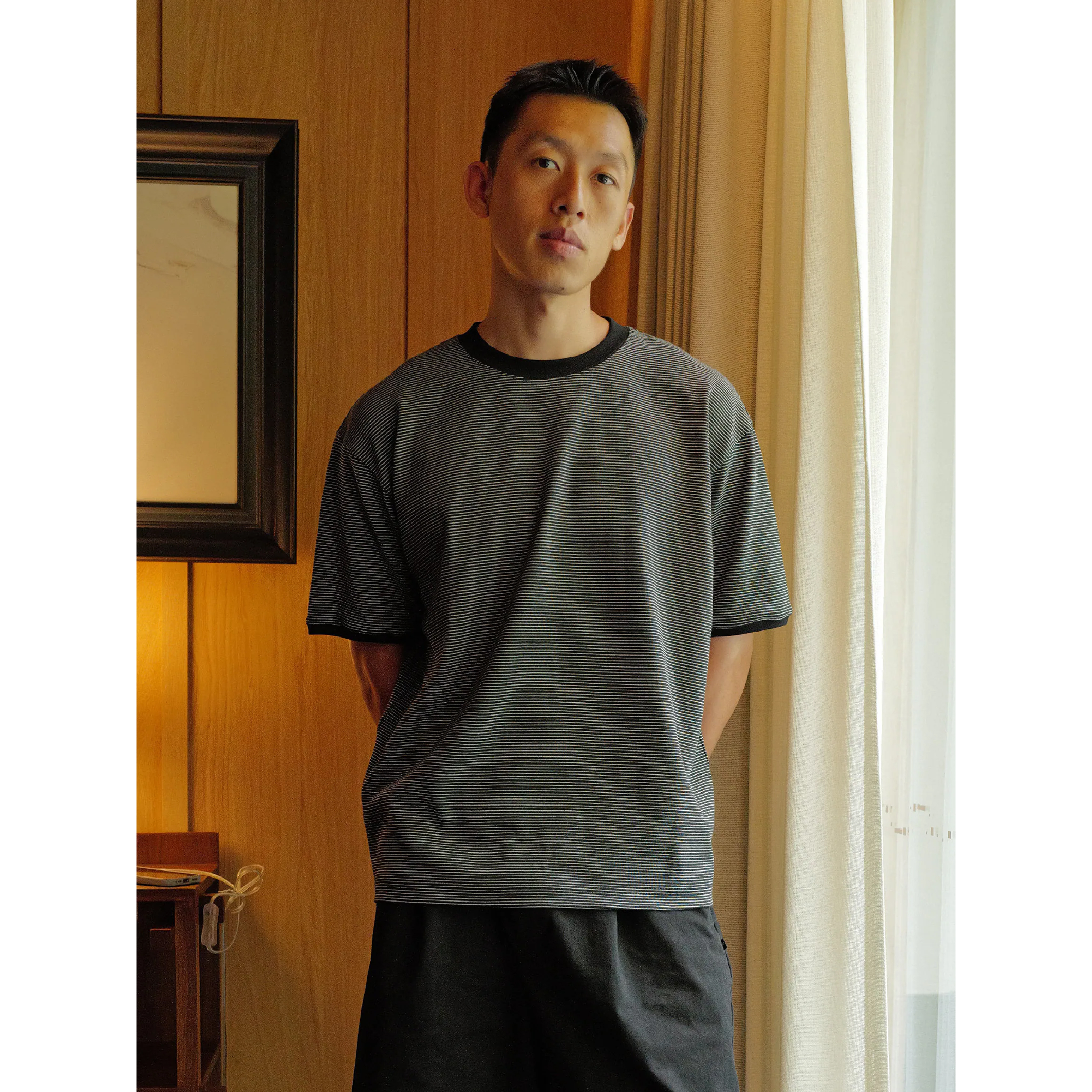BOHRHOO Wrinkle Free Stripe Tee 日系 抗皺 條紋短袖Tee [BH1173]