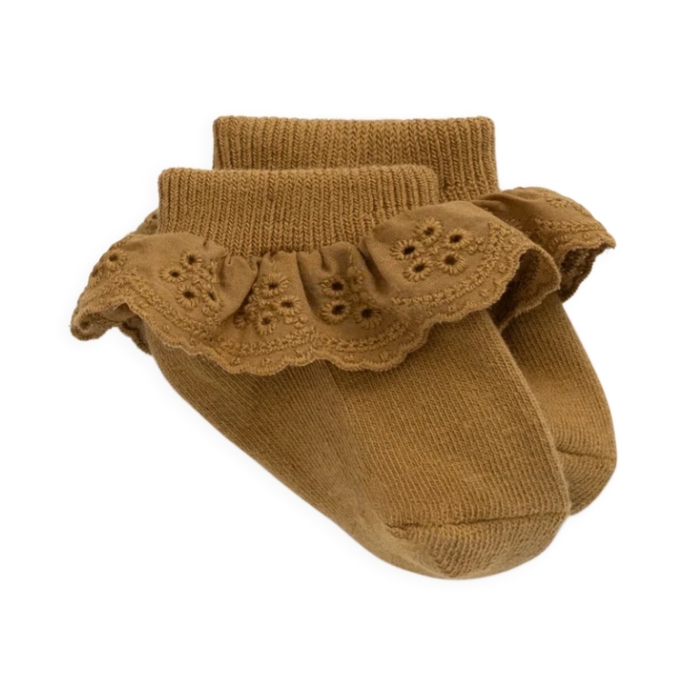 （預購）JAMIEKAY 荷葉邊短襪 Frill Ankle Sock - Antique Bronze