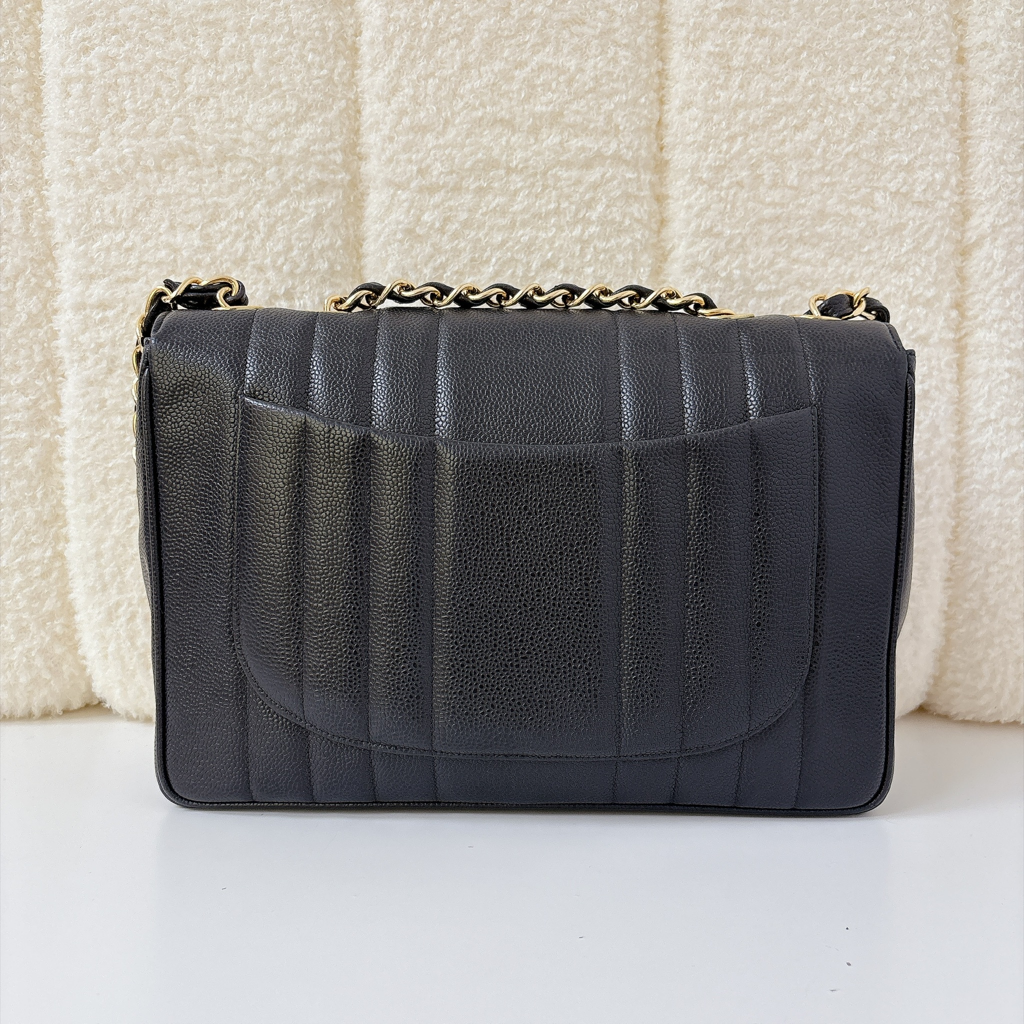 Chanel Mademoiselle Classic Flap Jumbo- Black / GHW