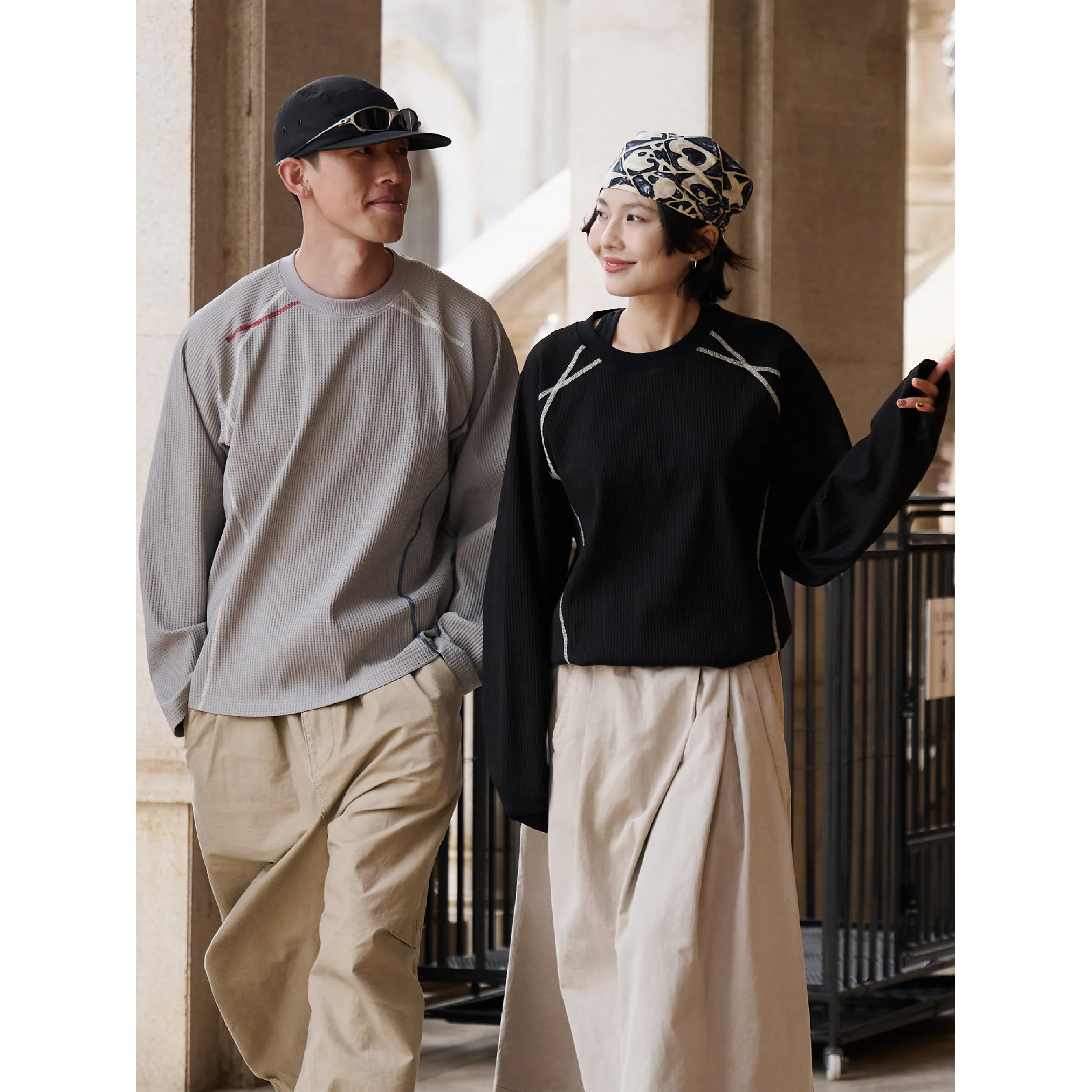 BOHRHOO Waffle LS Tee 華夫格 明線點綴 長袖Tee [BH1093]