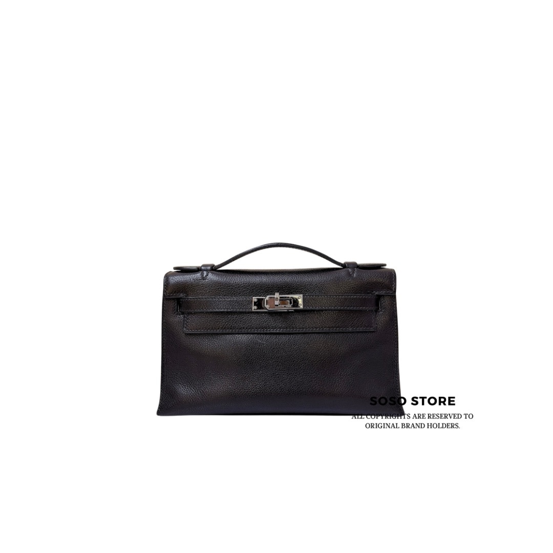 Hermes Kelly Pochette- Black / SHW