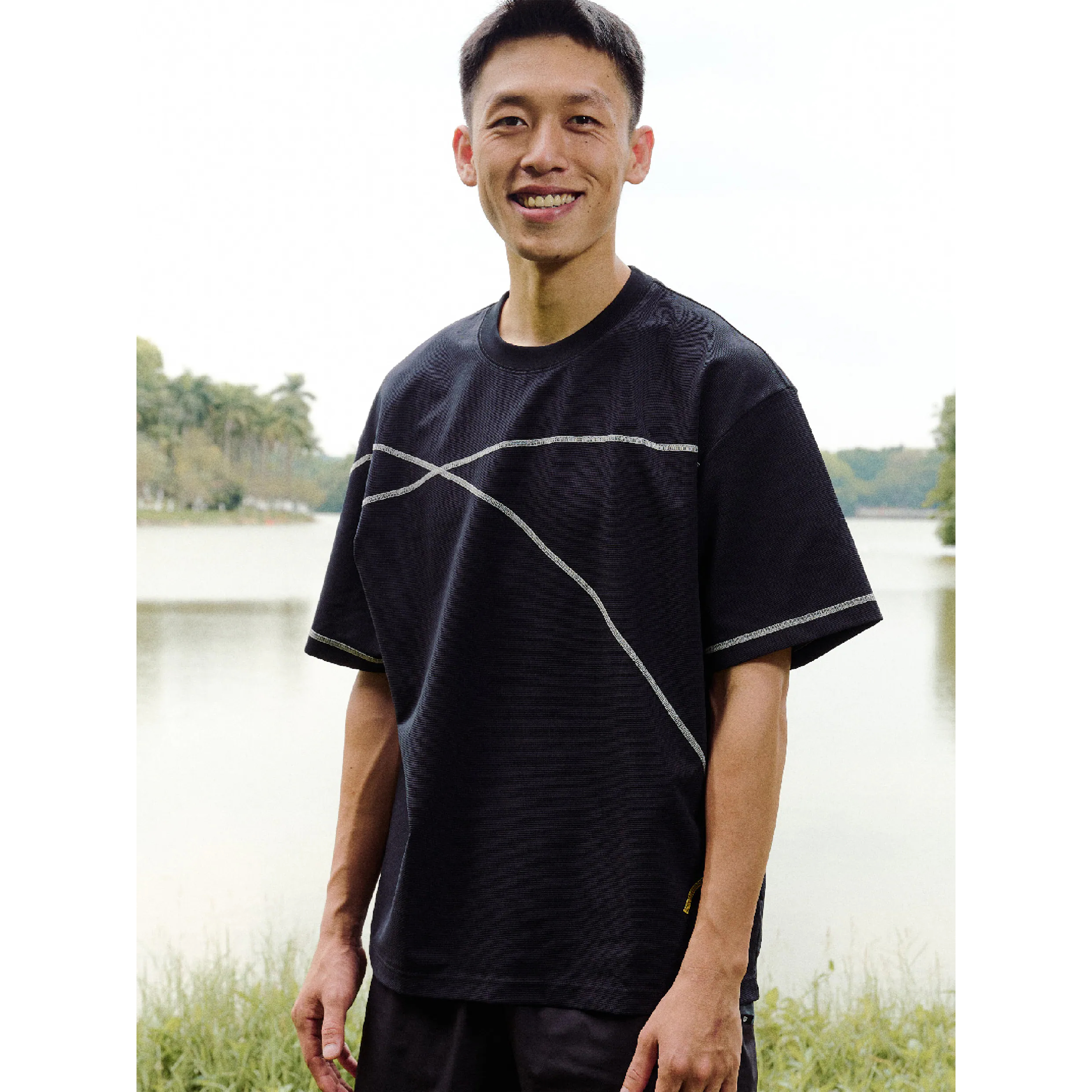 BOHRHOO Waffle Contrast Stripe Tee 華夫格 明線短Tee [BH1003]
