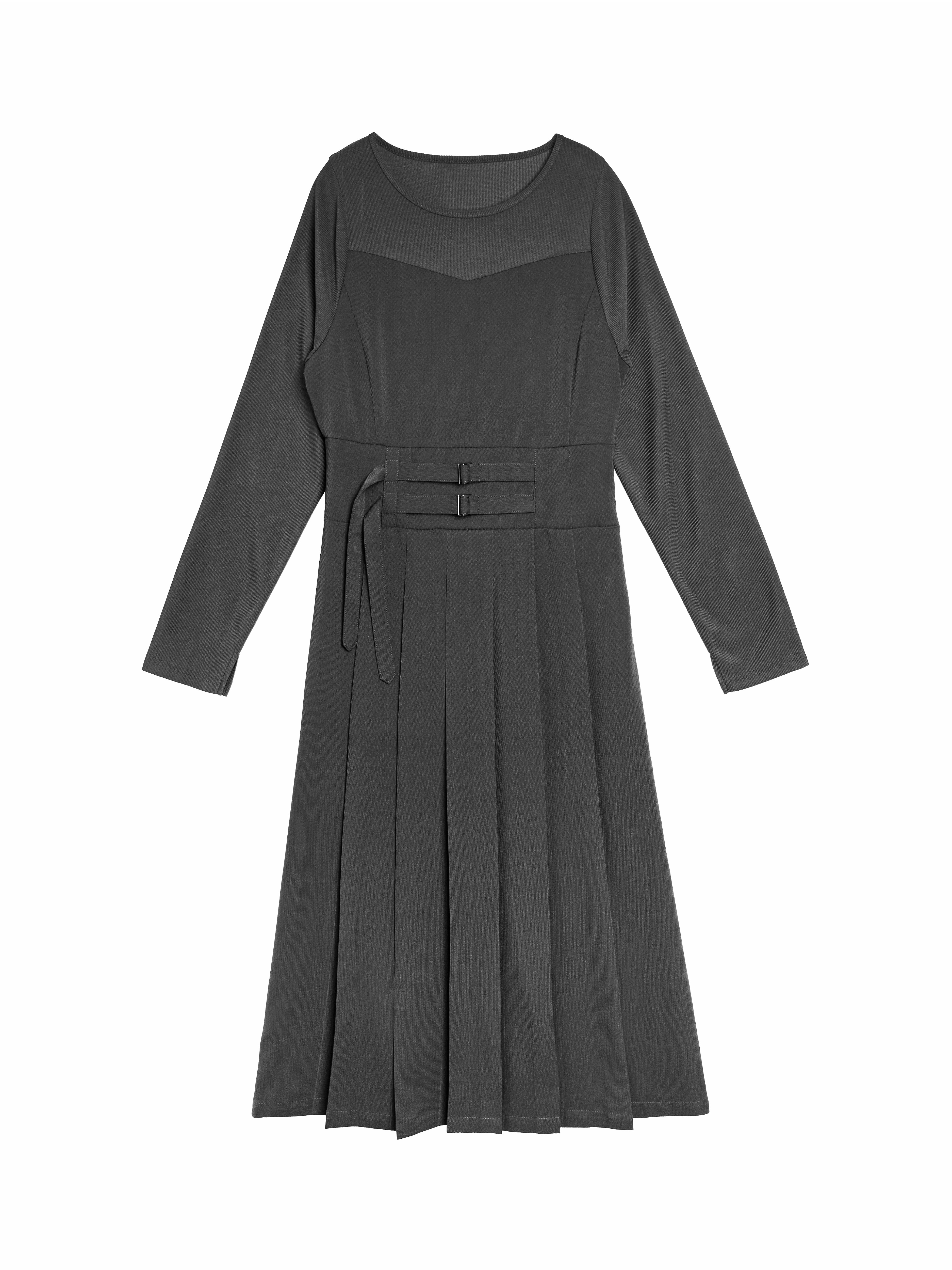 Patchwork Pleated Dress - 26WDD269D
