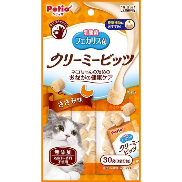 Petio Lactic Acid Bacteria Chicken Creamy Bites Cat Treats (with DHA・EPA・Taurine) 30g (10 x3packs)