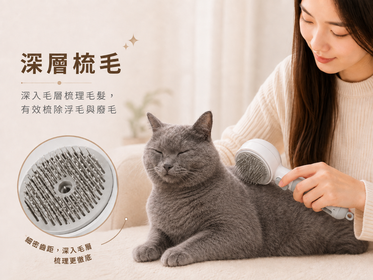 深層梳理貓咪廢毛髒污