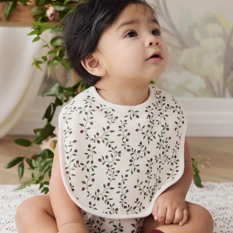 （預購）JAMIEKAY 桑葚花卉有機棉圍兜 Organic Cotton Bib - Mulberries