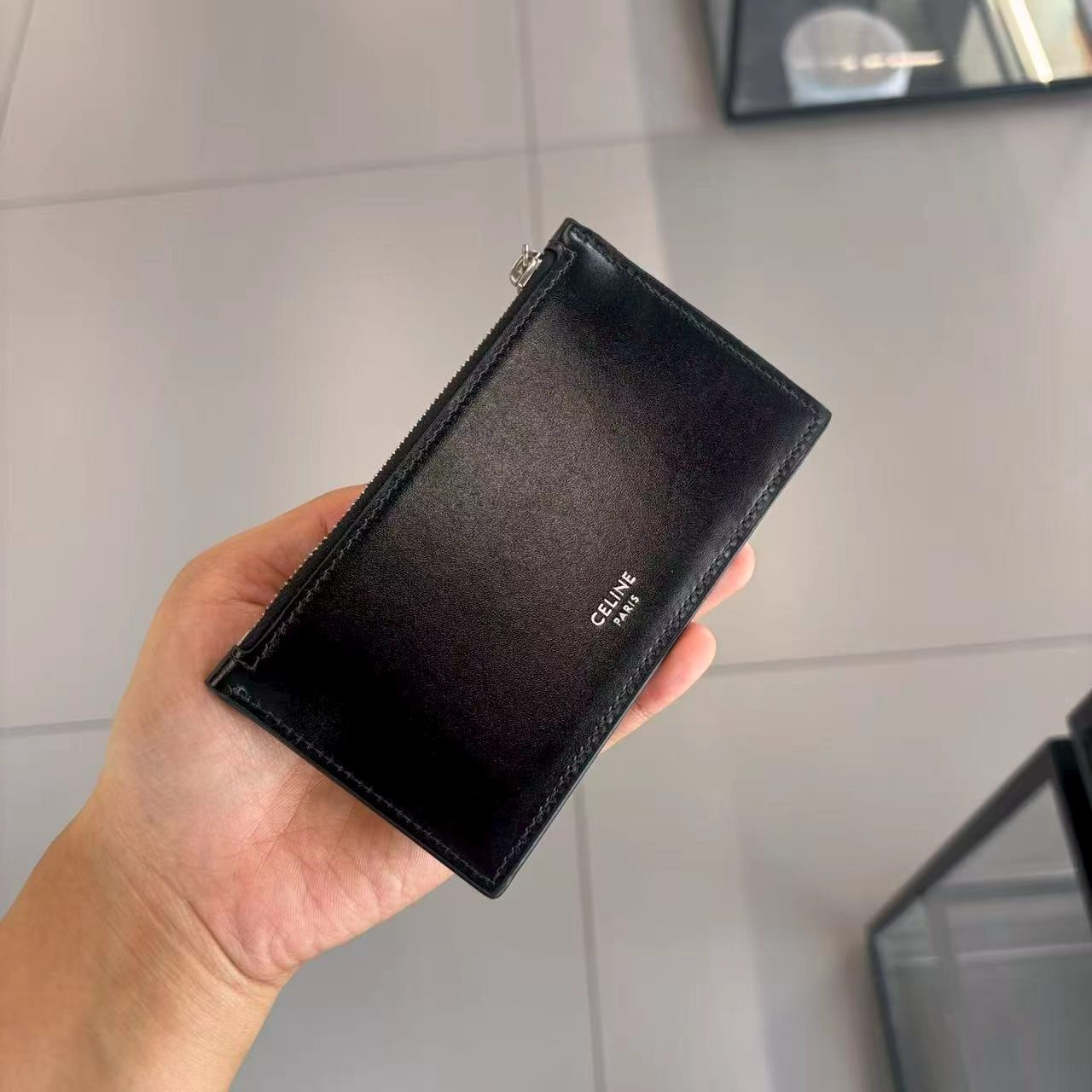 【預購】Celine S082508 Triomphe Canvas 印花拉鏈卡包