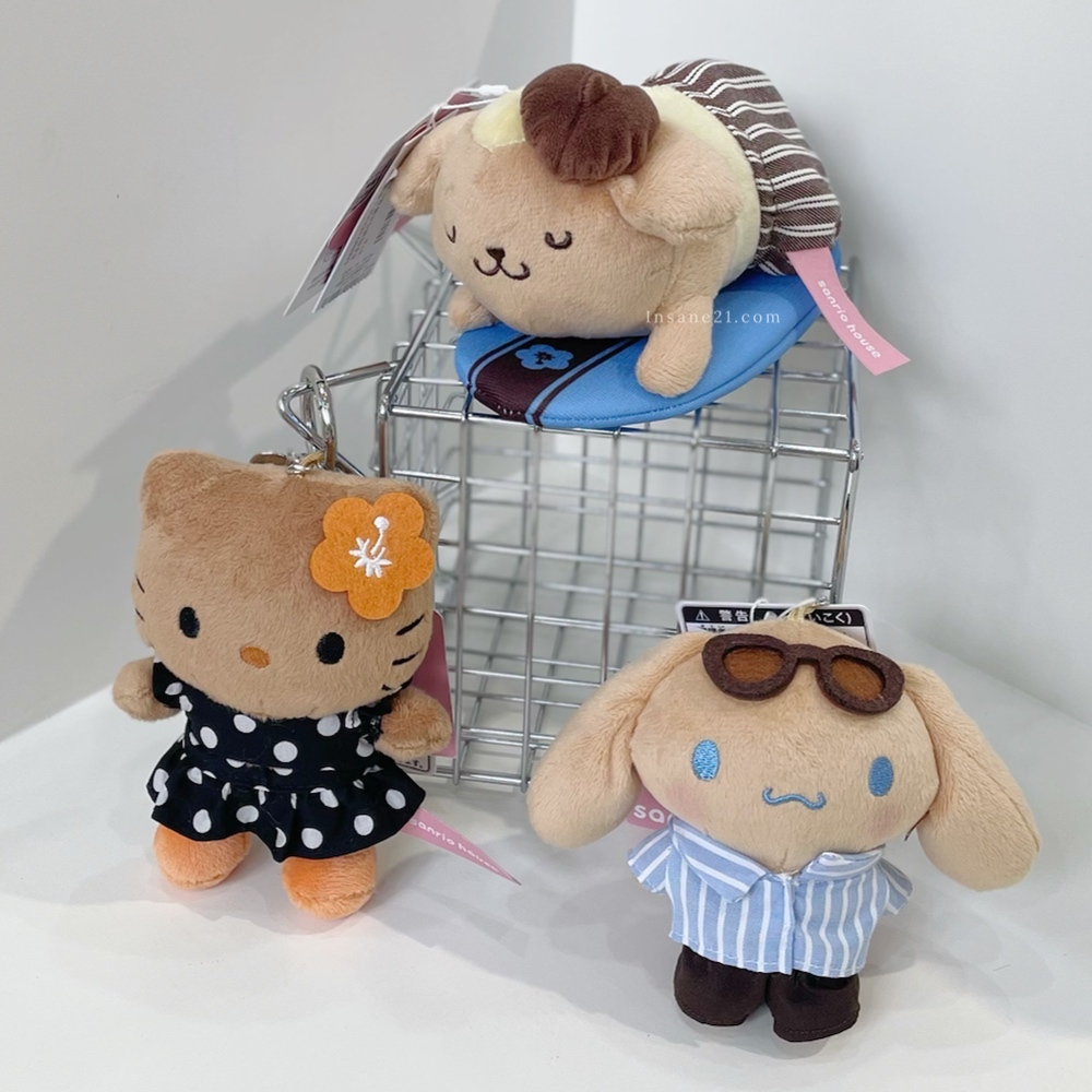 SANRIO HOUSE 三麗鷗 夏日系列 絨毛吊飾 配件 曬黑 裝扮 日本