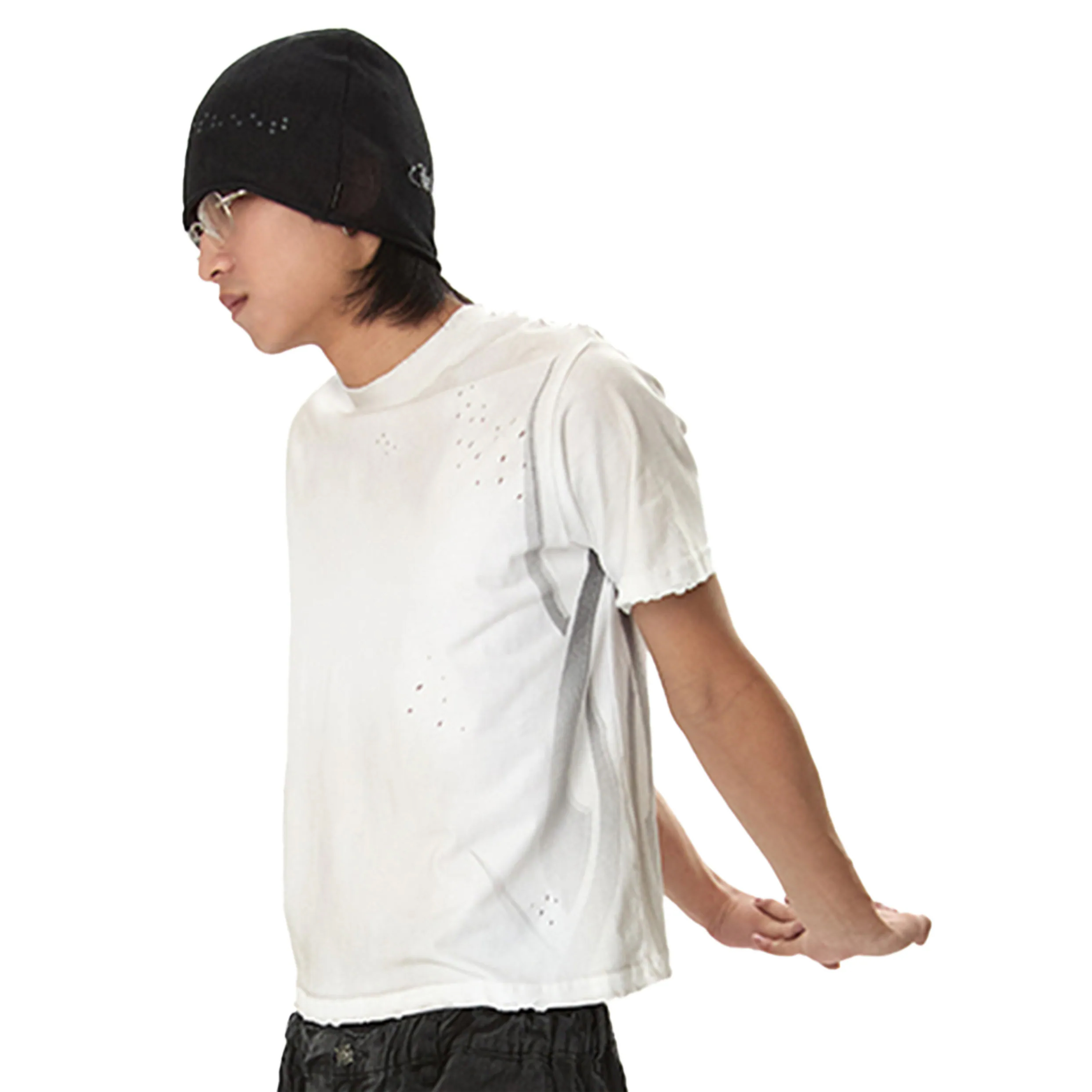 JOBDATASHEET Distressed Printed Slim Fit Short Sleeve Tee [D41]
