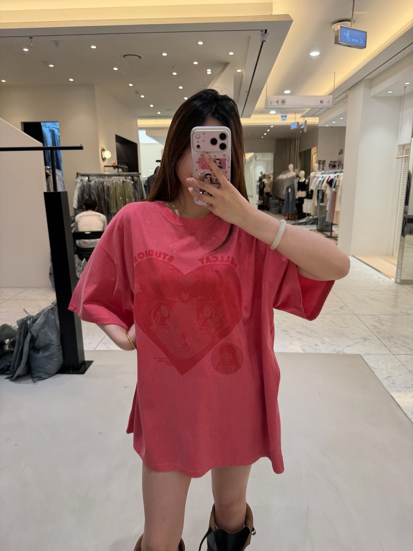 隱約愛心美少女戰士短袖長版T