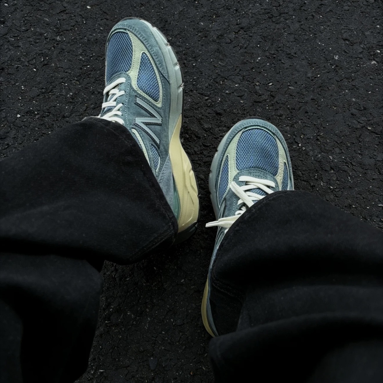 NEW BALANCE X AURALEE 990V4 灰藍 麂皮 網眼拼接 休閒 運動 U990AL4